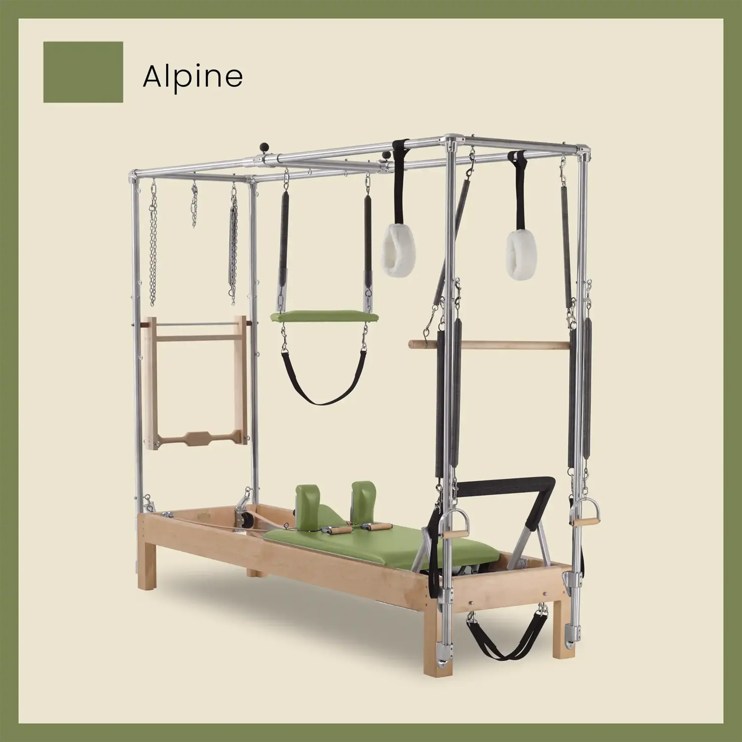 Pilates Reformer Cadillac Combo - Maple Wood Reformer with Full Cadillac Conversion, Raised Bed