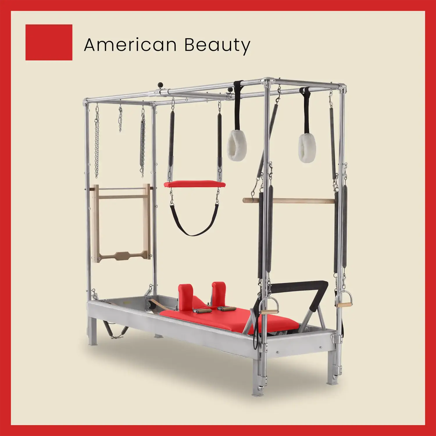 Pilates Reformer Cadillac Combo - Aluminum Reformer with Full Cadillac Conversion, Insert Bed