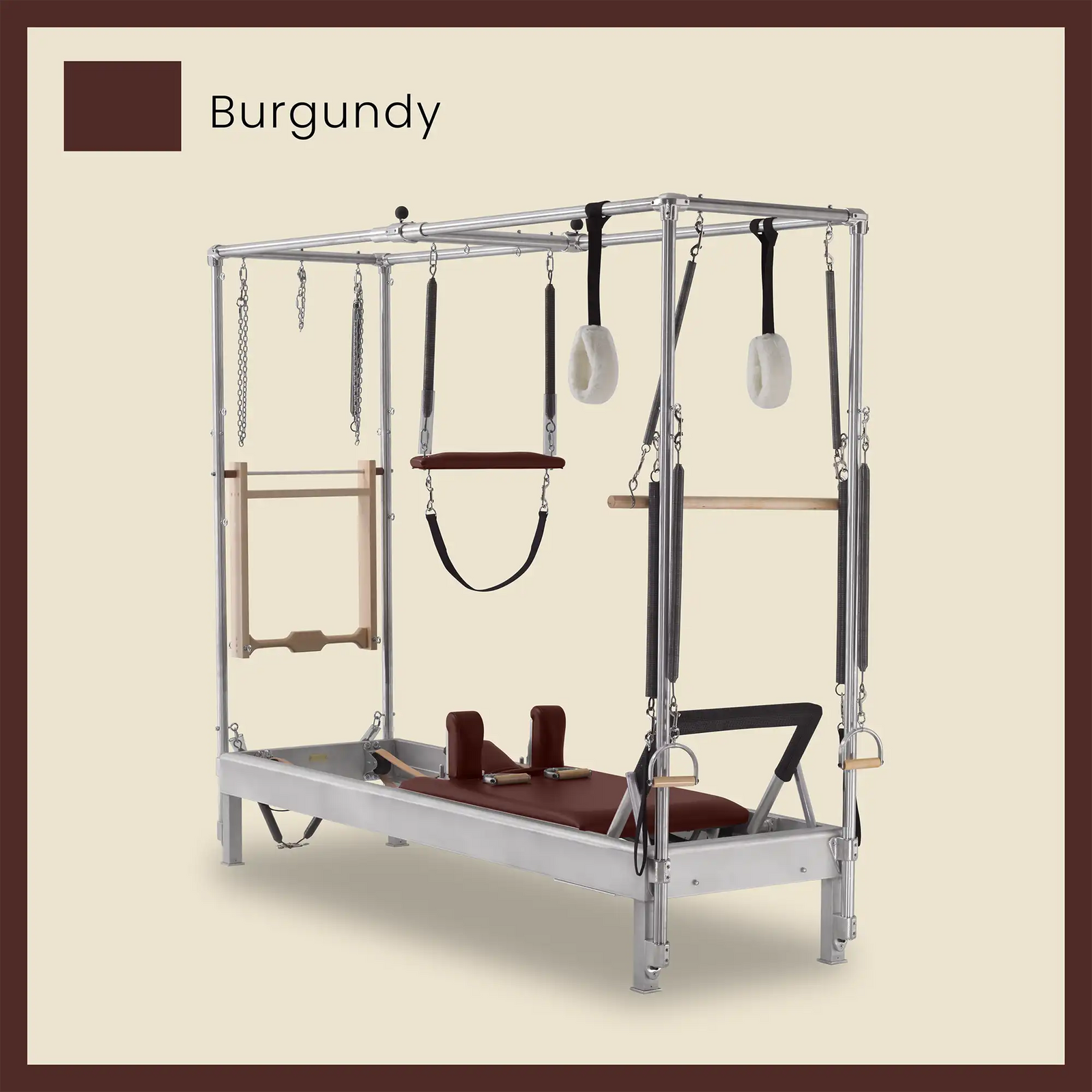 Pilates Reformer Cadillac Combo - Aluminum Reformer with Full Cadillac Conversion, Insert Bed