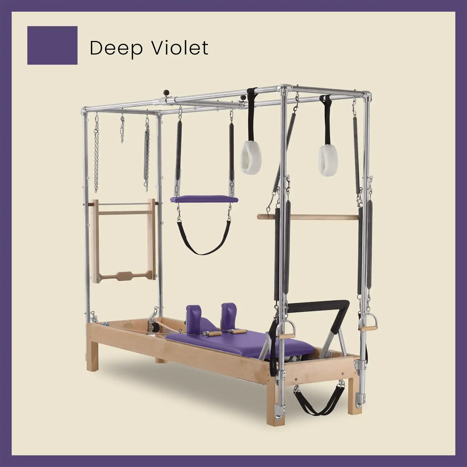 Pilates Reformer Cadillac Combo - Maple Wood Reformer with Full Cadillac Conversion, Raised Bed