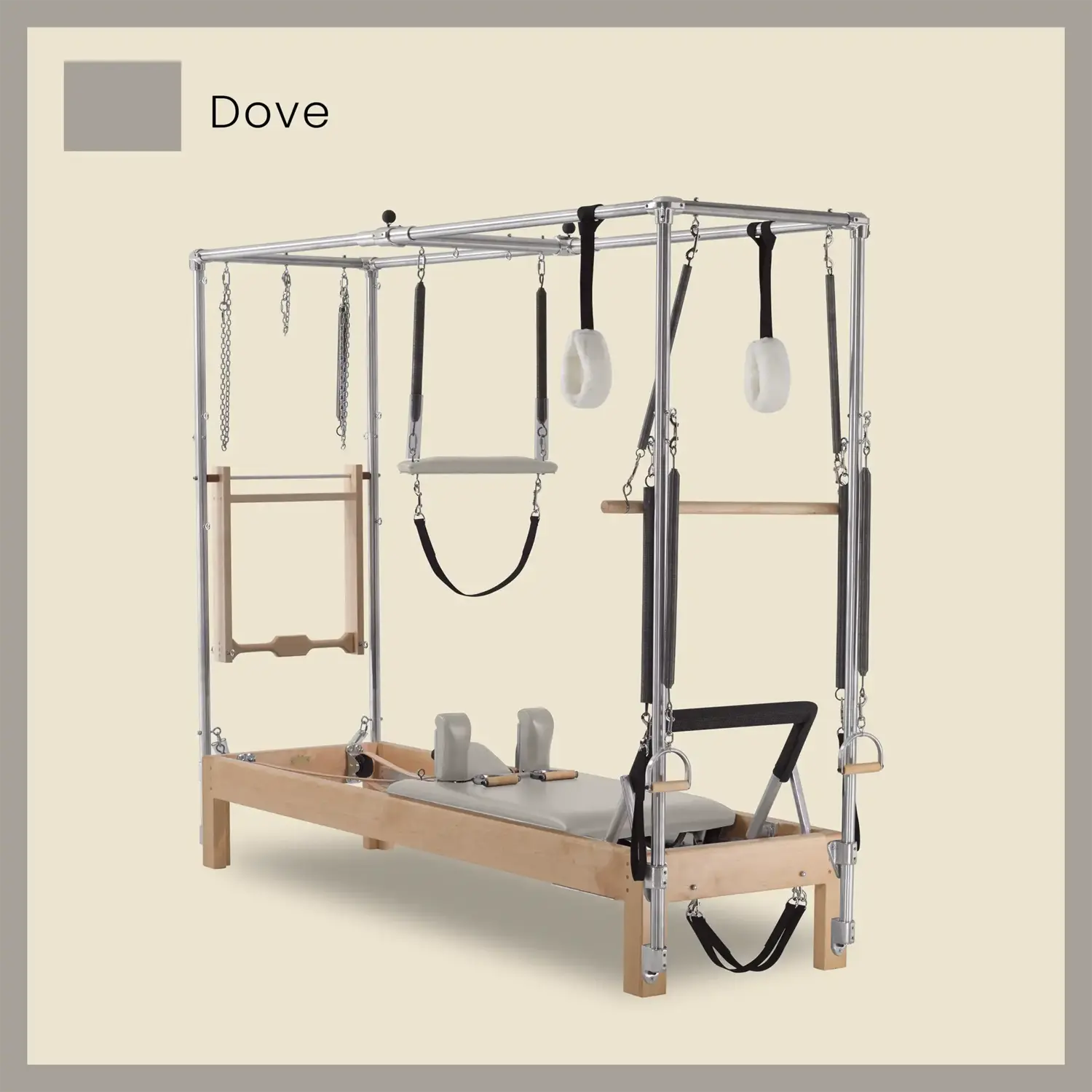 Pilates Reformer Cadillac Combo - Maple Wood Reformer with Full Cadillac Conversion, Raised Bed