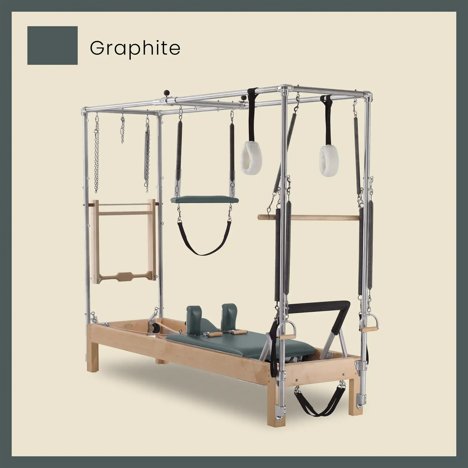 Pilates Reformer Cadillac Combo - Maple Wood Reformer with Full Cadillac Conversion, Insert Bed