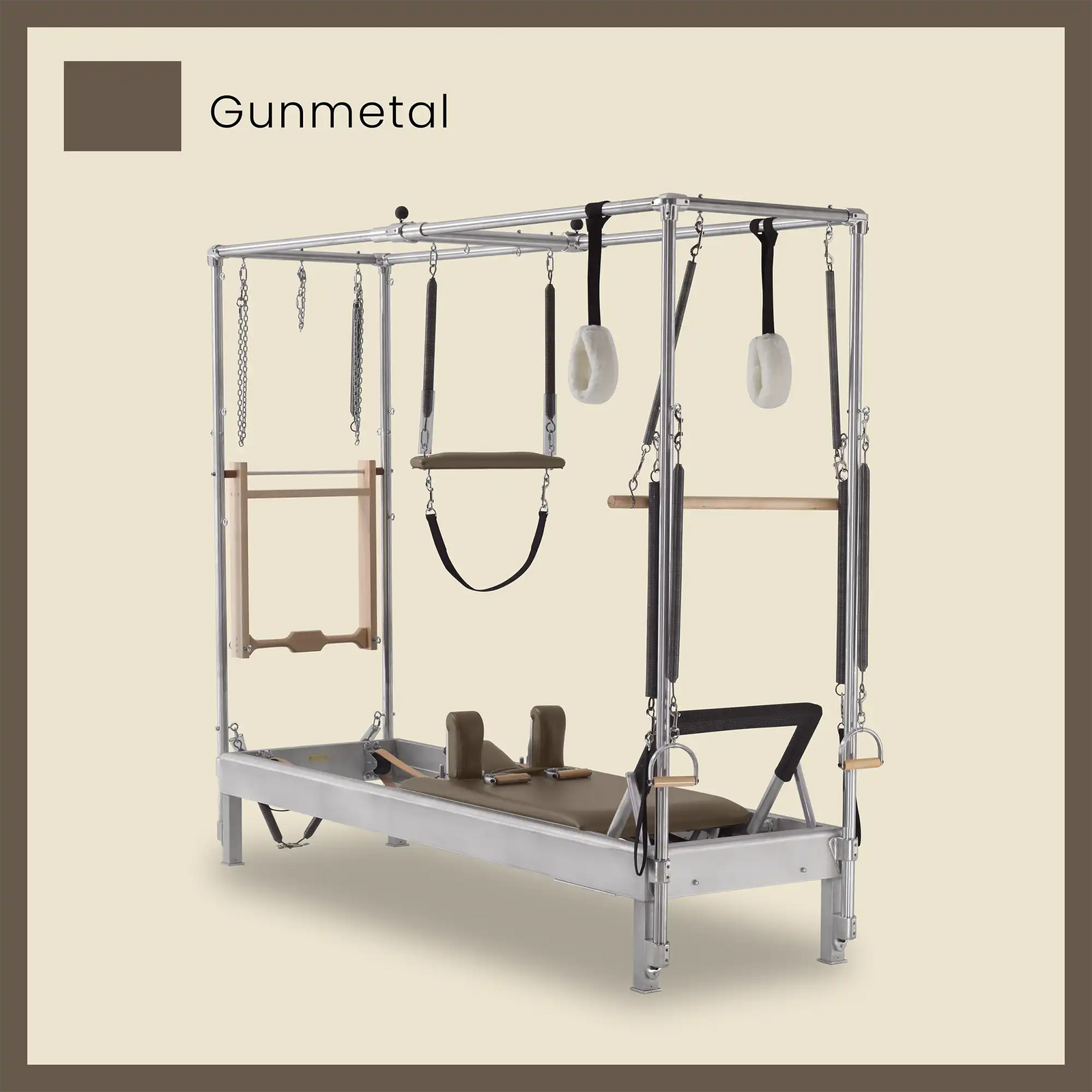 Pilates Reformer Cadillac Combo - Aluminum Reformer with Full Cadillac Conversion, Insert Bed