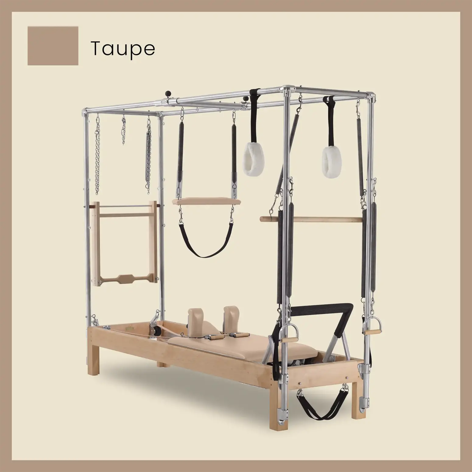 Pilates Reformer Cadillac Combo - Maple Wood Reformer with Full Cadillac Conversion, Raised Bed