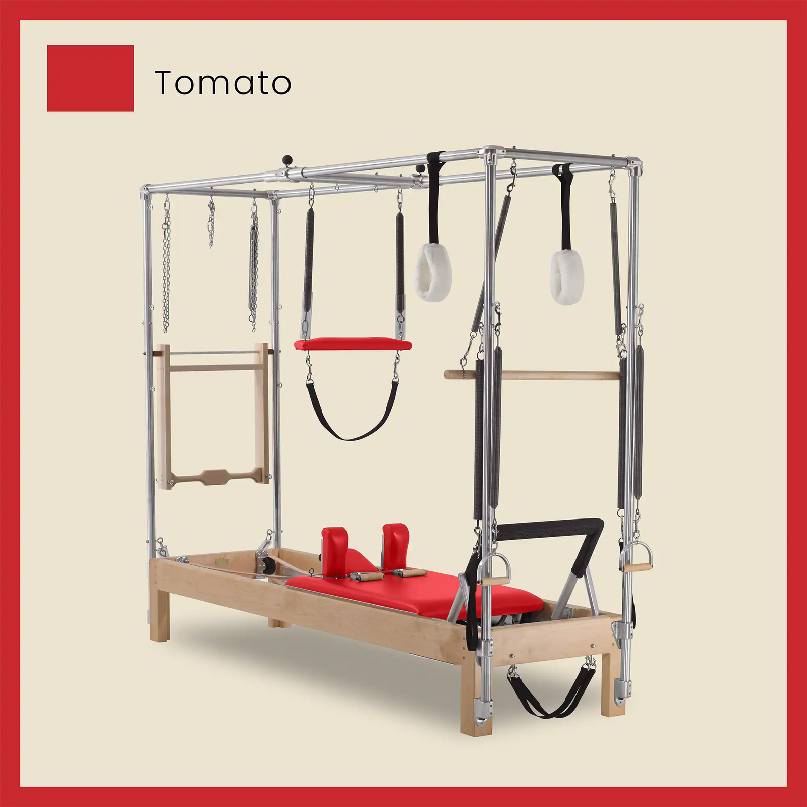 86" Instant Full Cadillac Conversion with Full Elevated Bed Designer Wood Universal Pilates Reformer