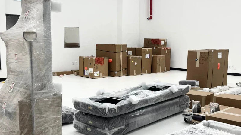 Gratz Equipment in boxes upon arrival