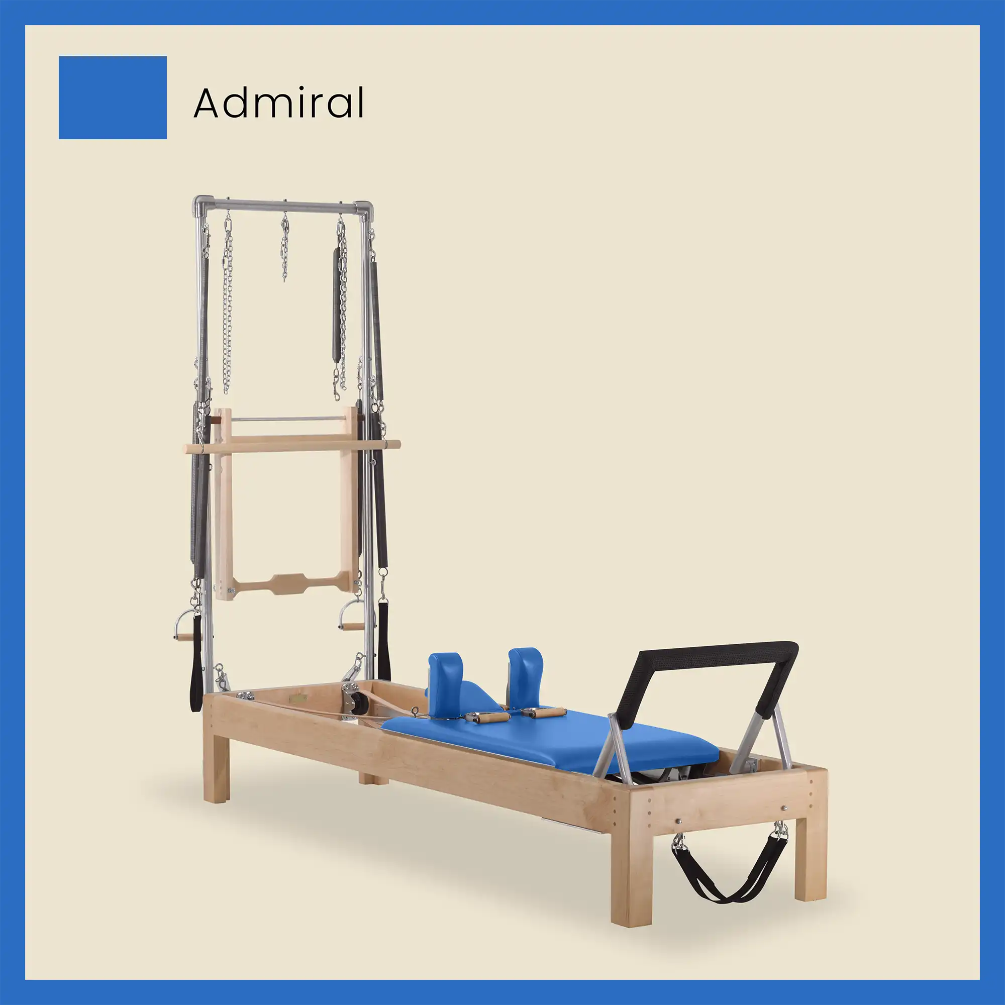 86" Instant Half Cadillac Conversion with Raised Full Bed Designer Wood Universal Pilates Reformer