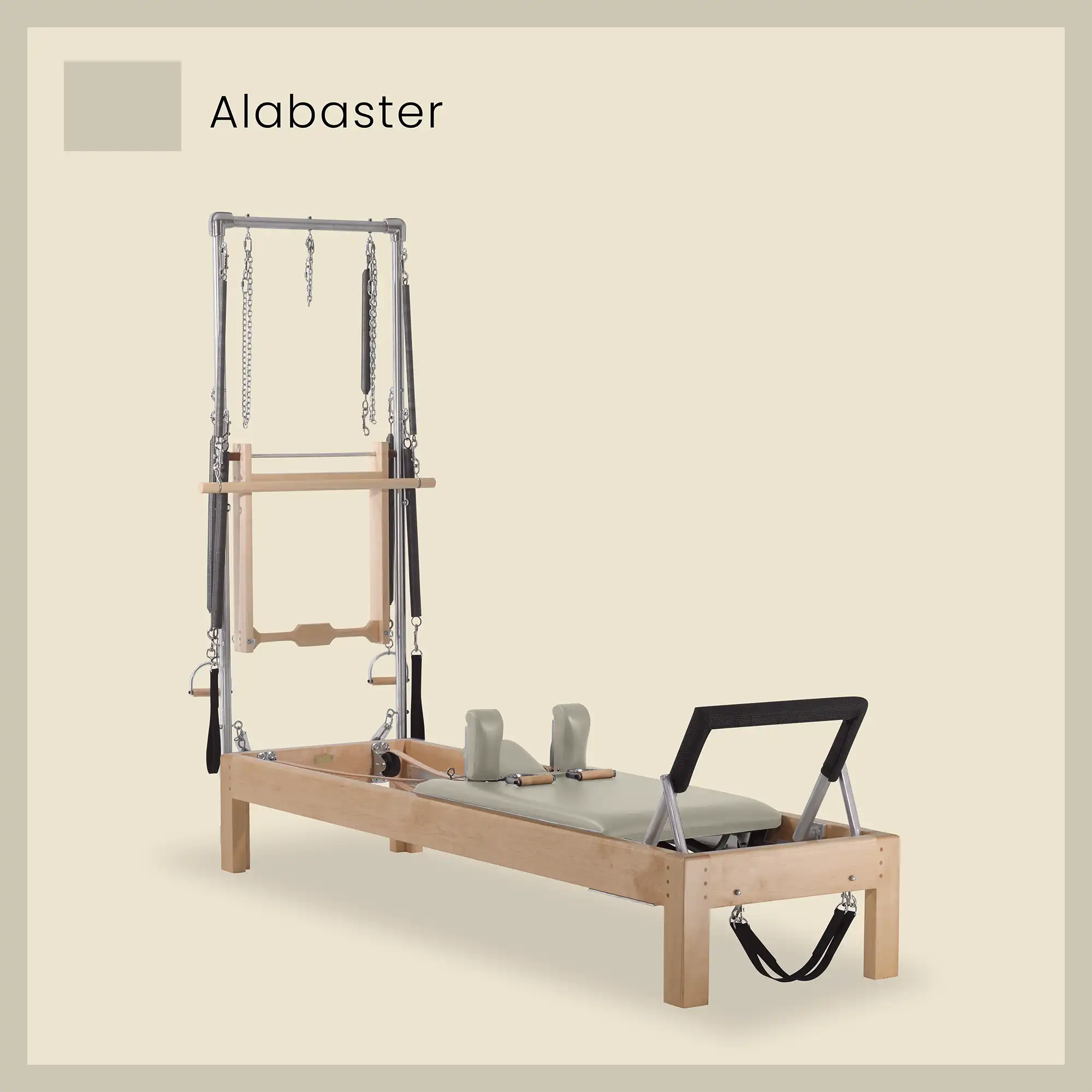 86" Instant Half Cadillac Conversion with Raised Full Bed Designer Wood Universal Pilates Reformer