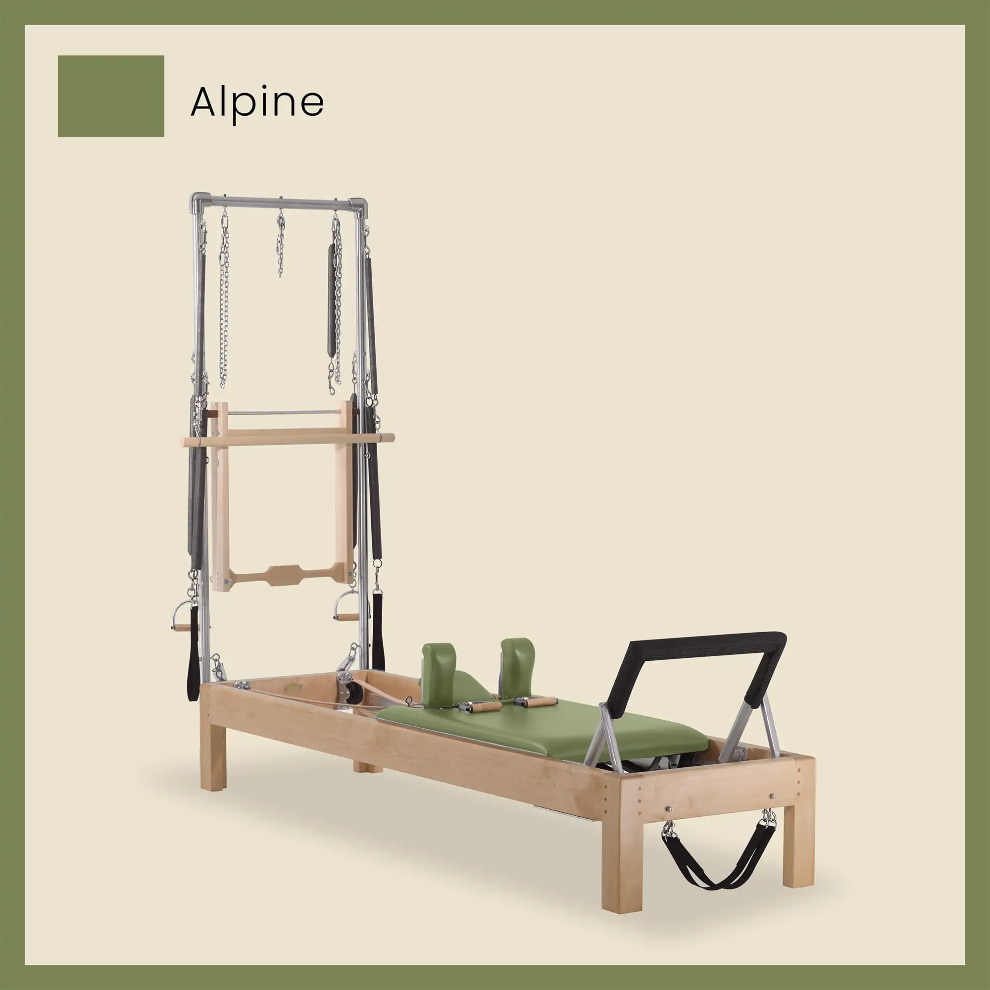 86" Instant Half Cadillac Conversion with Raised Full Bed Designer Wood Universal Pilates Reformer
