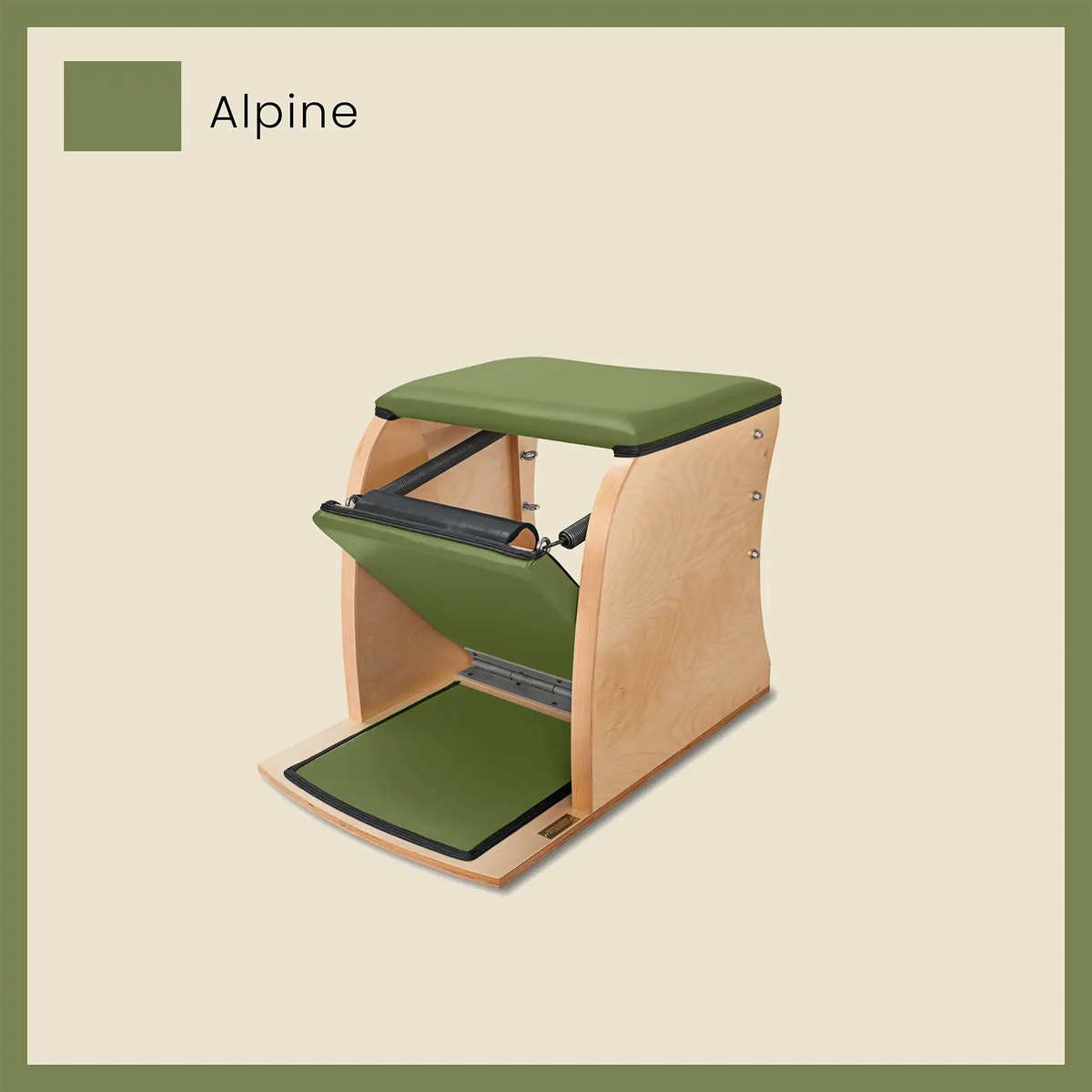 Green Wunda chair in Alpine color with dual pedal system and padded top.