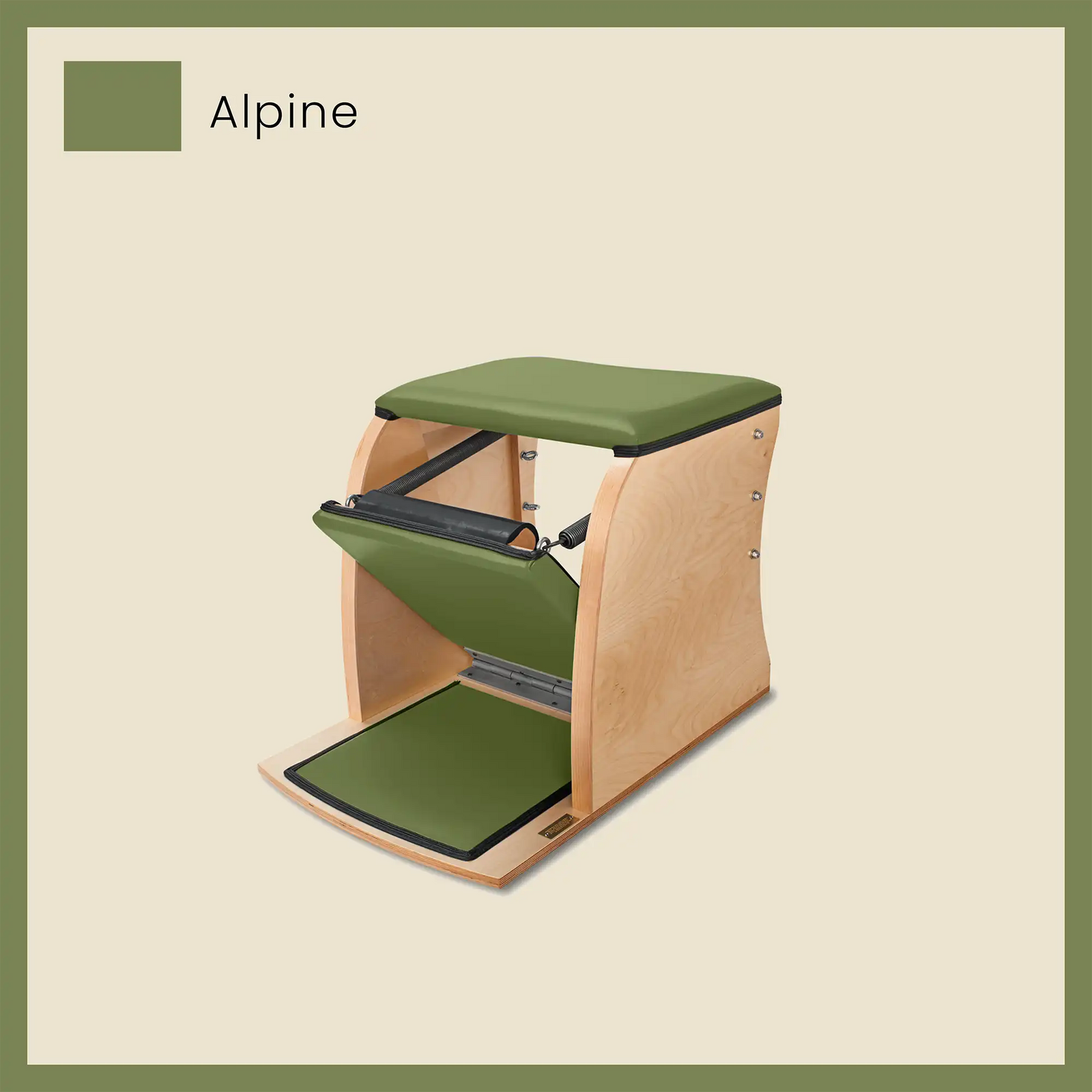 Green Wunda chair in Alpine color with dual pedal system and padded top.