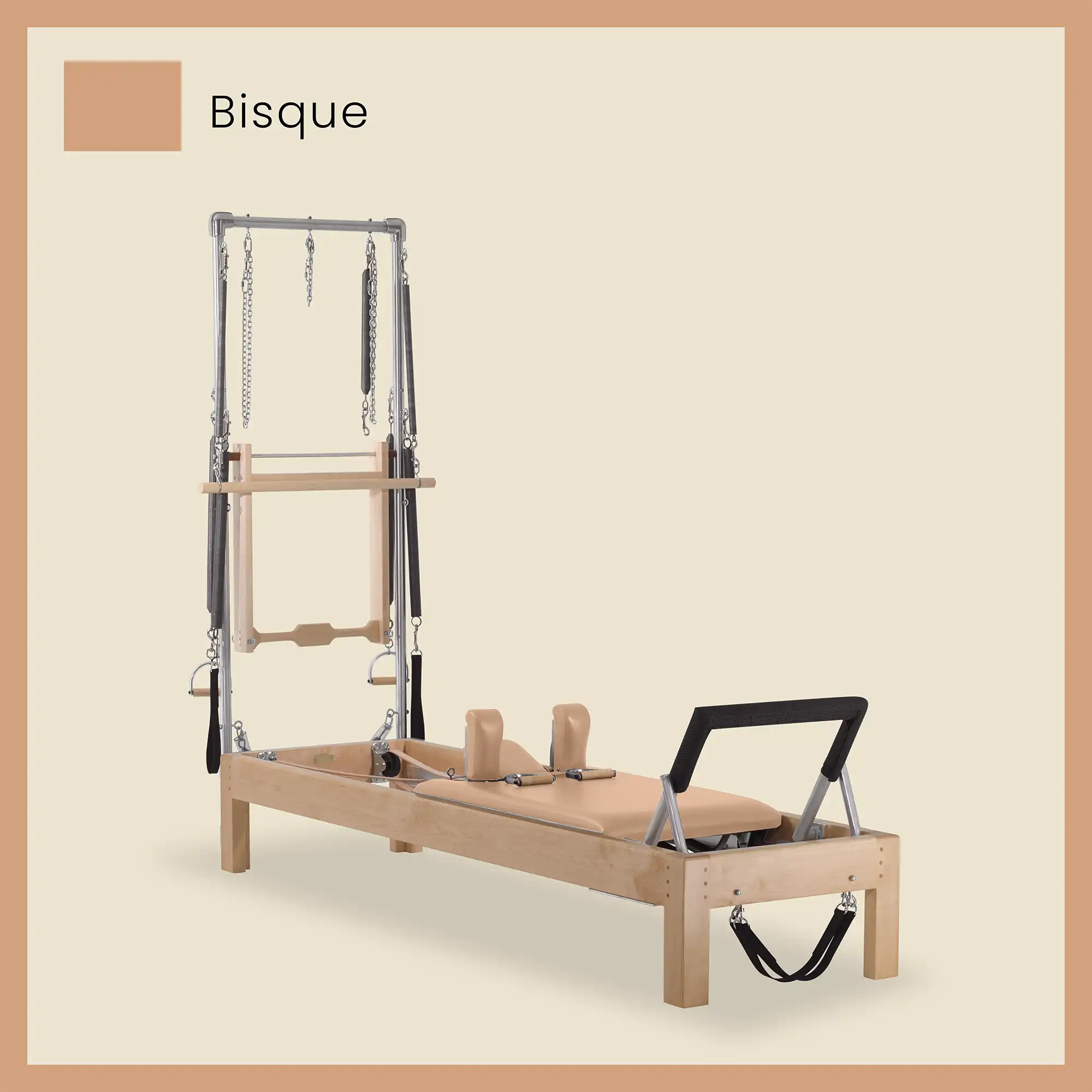 86" Instant Half Cadillac Conversion with Raised Full Bed Designer Wood Universal Pilates Reformer