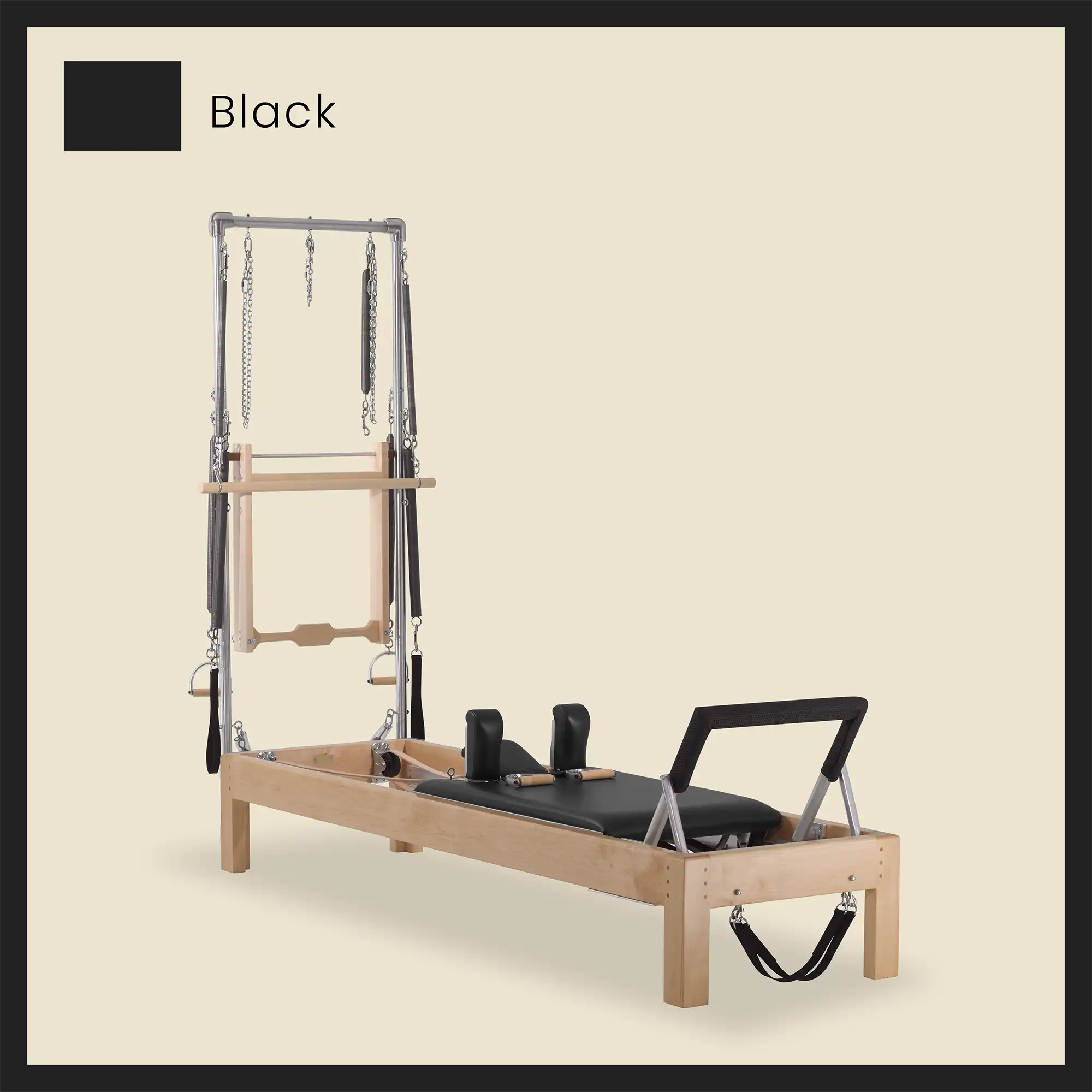 86" Instant Half Cadillac Conversion with Raised Full Bed Designer Wood Universal Pilates Reformer
