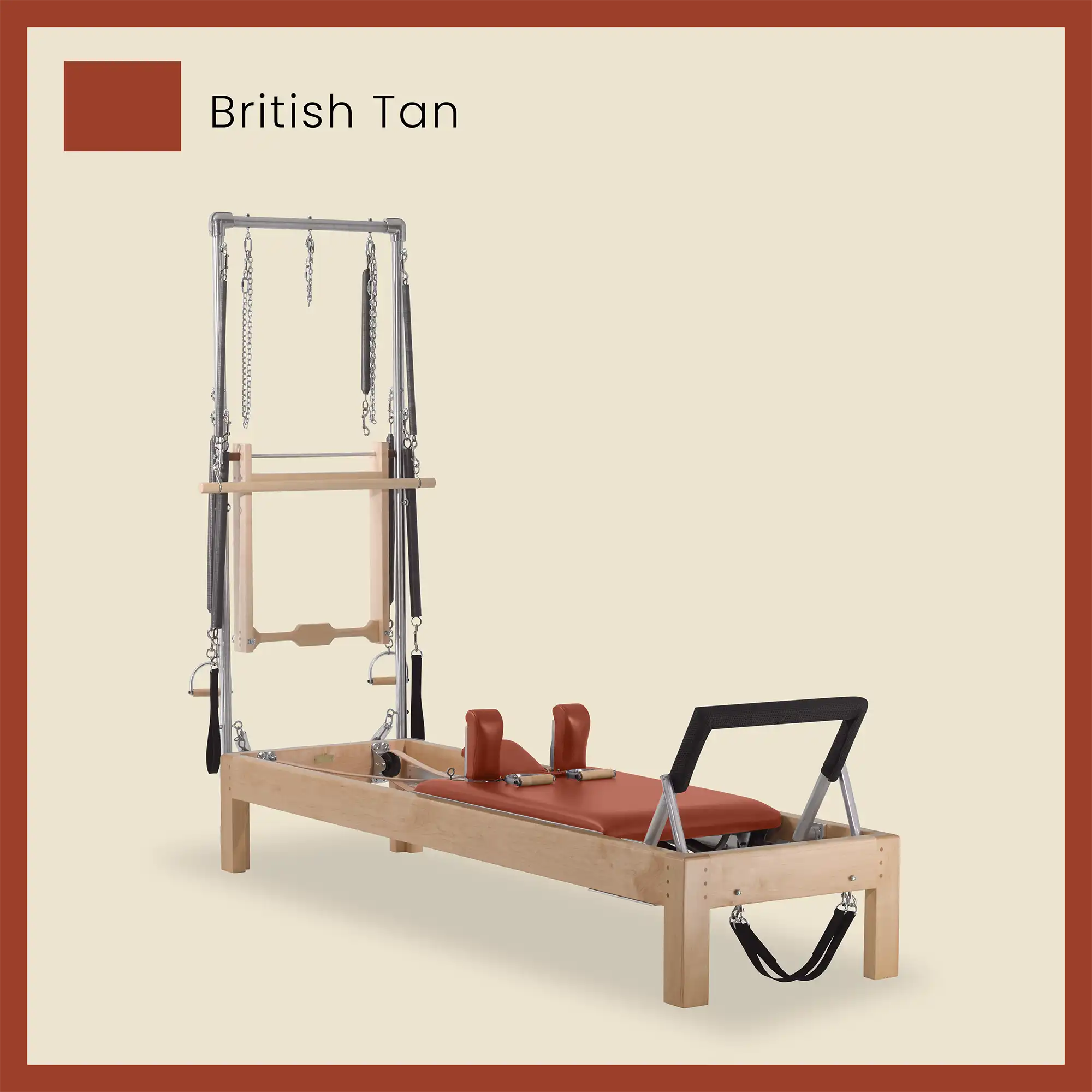 86" Instant Half Cadillac Conversion with Raised Full Bed Designer Wood Universal Pilates Reformer