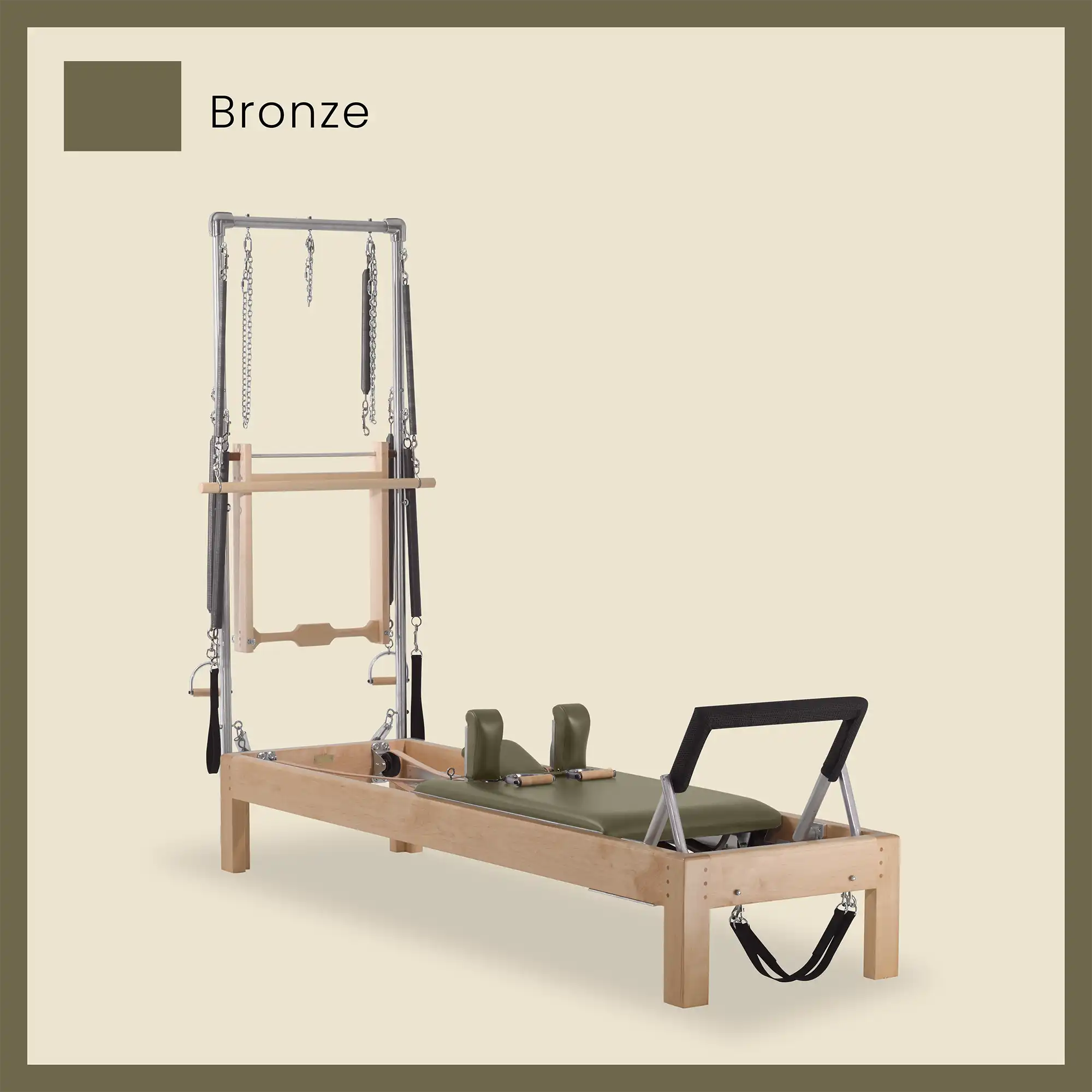 86" Instant Half Cadillac Conversion with Raised Full Bed Designer Wood Universal Pilates Reformer