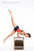 Brooke Tyler exercising on the Pilates Wunda Chair behind a completely white background. Text Reads: "Lead time: 2-3 months"