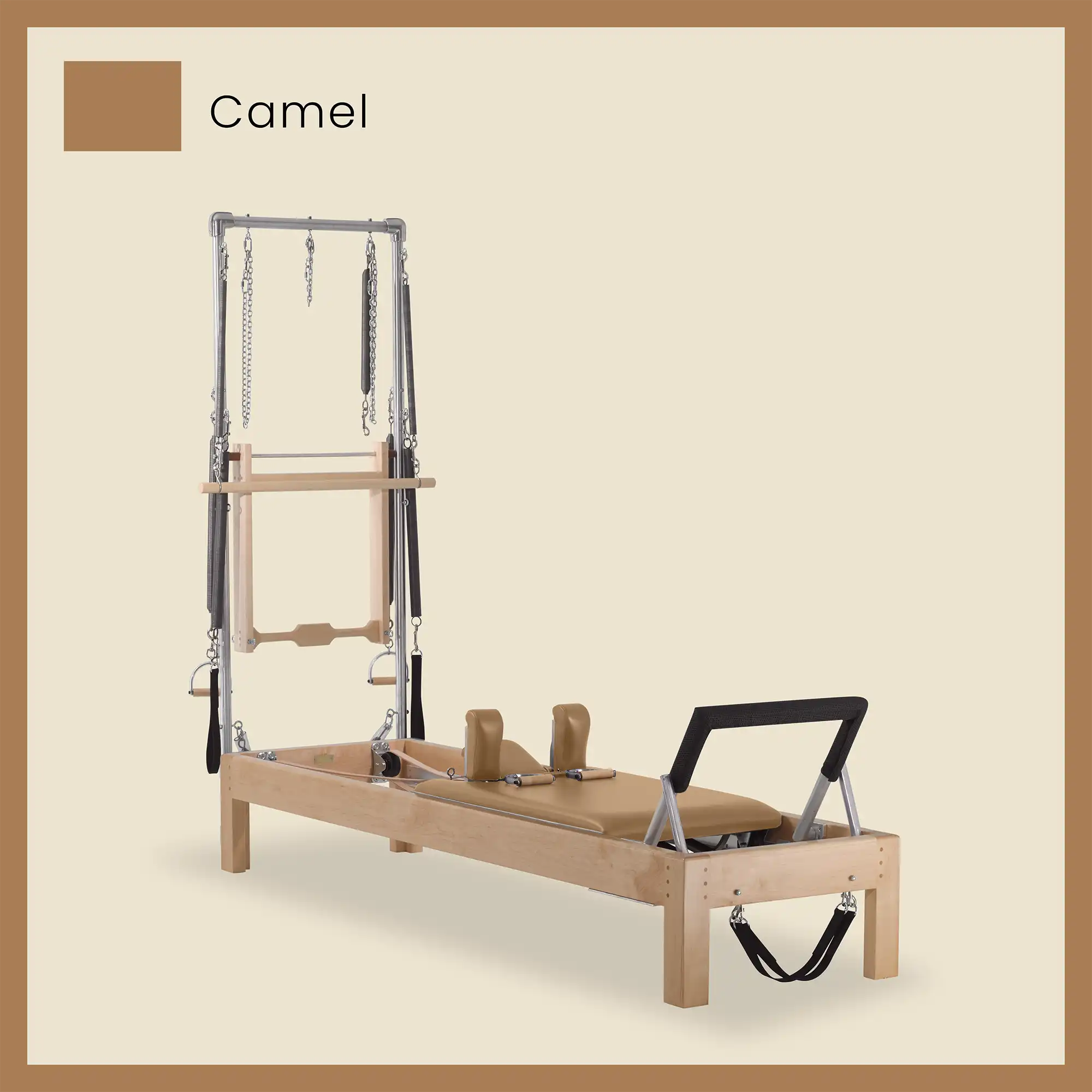 86" Instant Half Cadillac Conversion with Raised Full Bed Designer Wood Universal Pilates Reformer