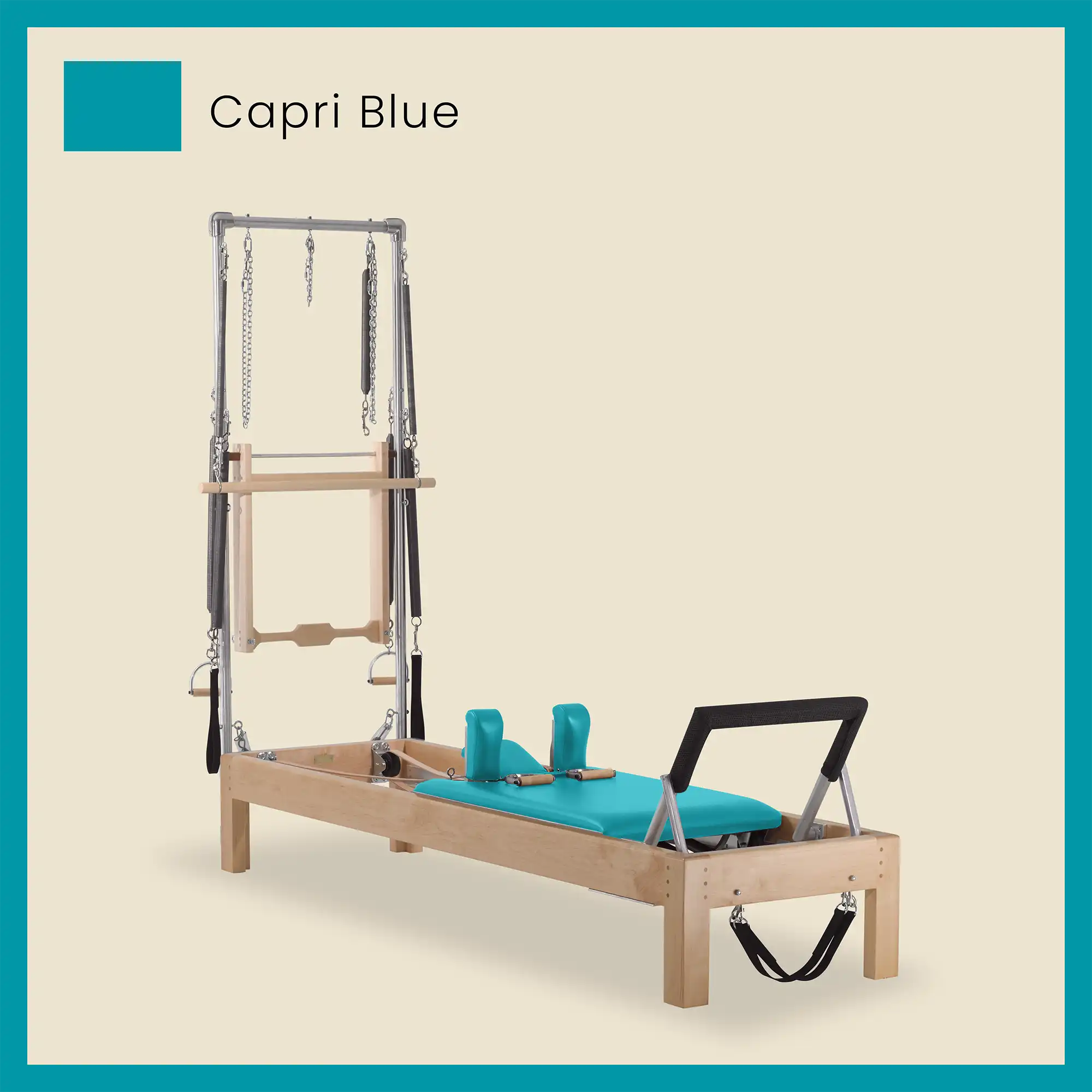 86" Instant Half Cadillac Conversion with Raised Full Bed Designer Wood Universal Pilates Reformer