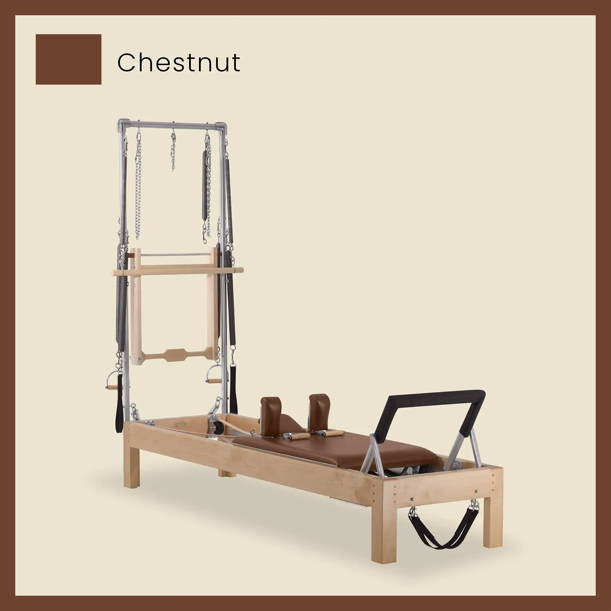 86" Instant Half Cadillac Conversion with Raised Full Bed Designer Wood Universal Pilates Reformer