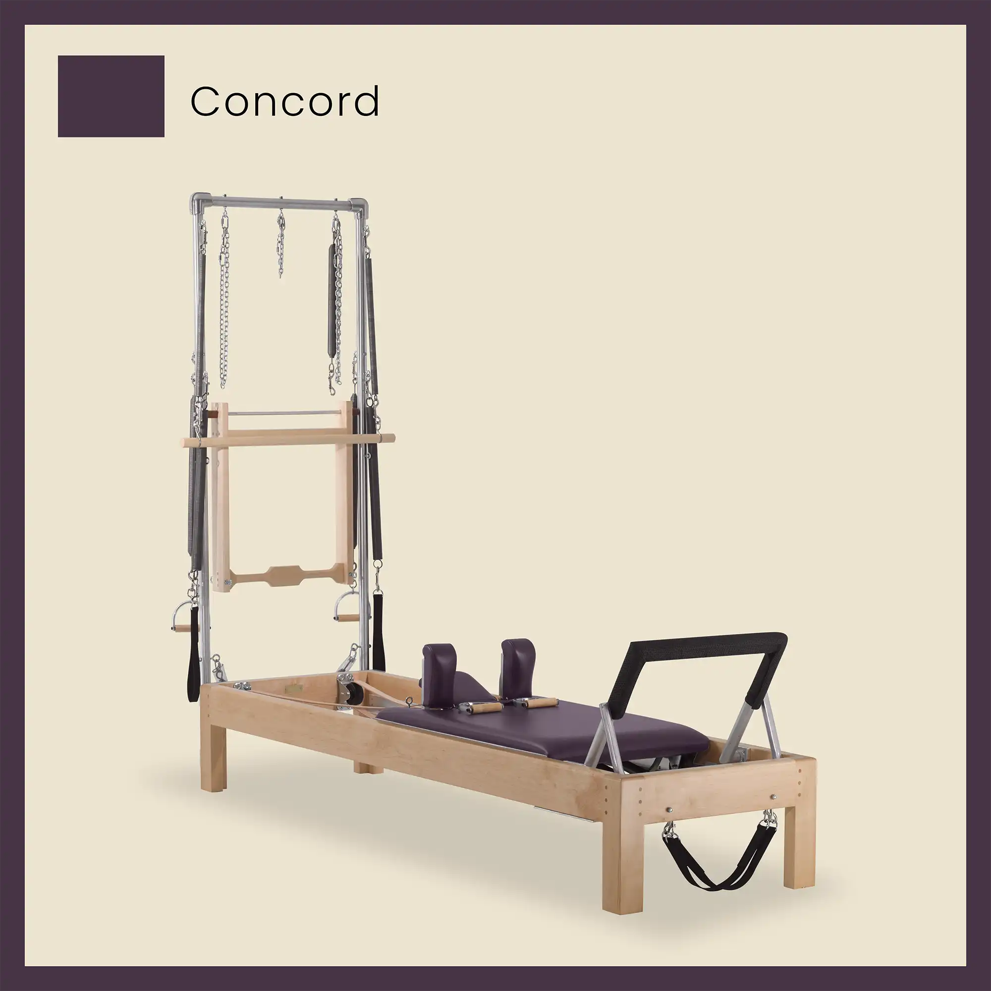 86" Instant Half Cadillac Conversion with Raised Full Bed Designer Wood Universal Pilates Reformer