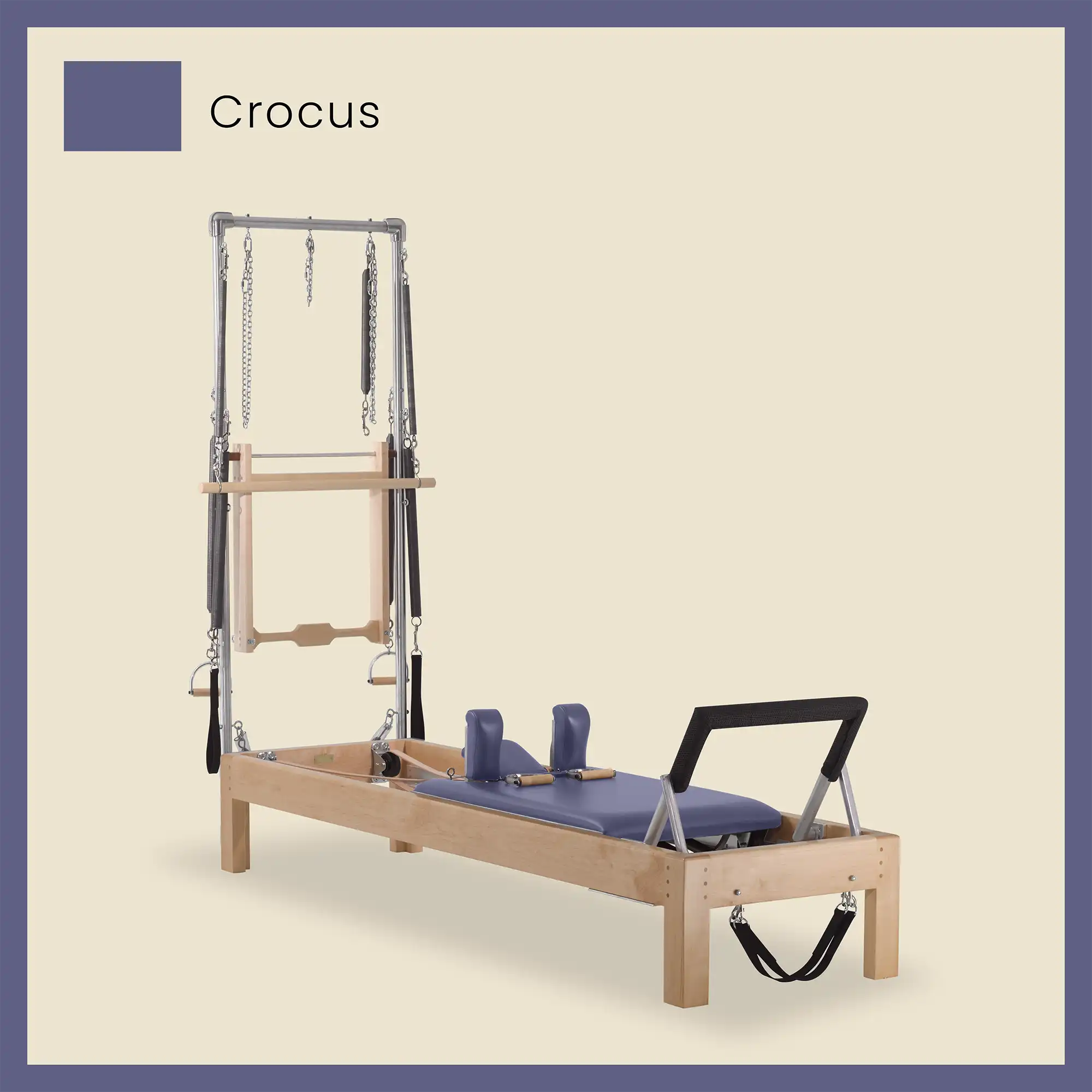 86" Instant Half Cadillac Conversion with Raised Full Bed Designer Wood Universal Pilates Reformer