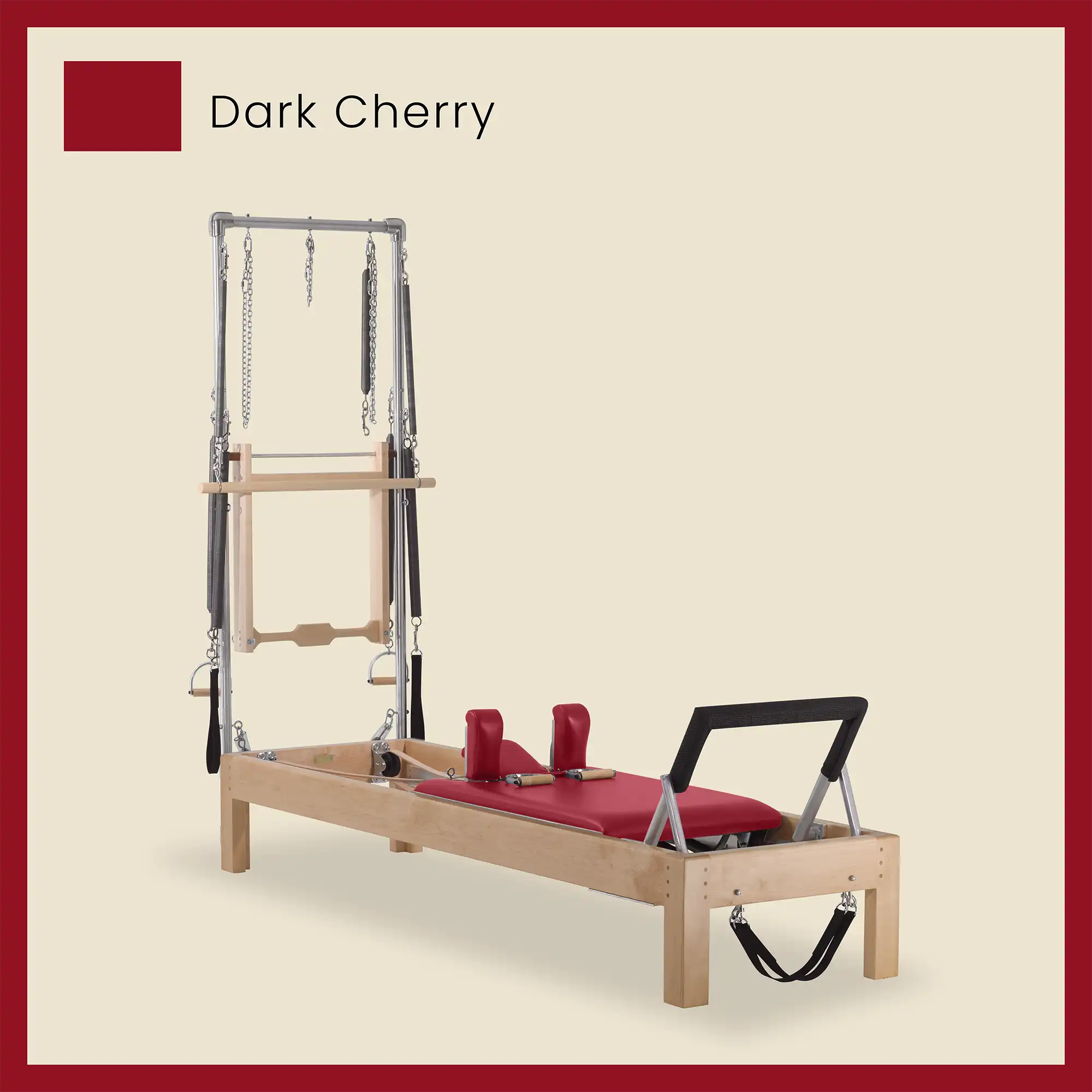 86" Instant Half Cadillac Conversion with Raised Full Bed Designer Wood Universal Pilates Reformer