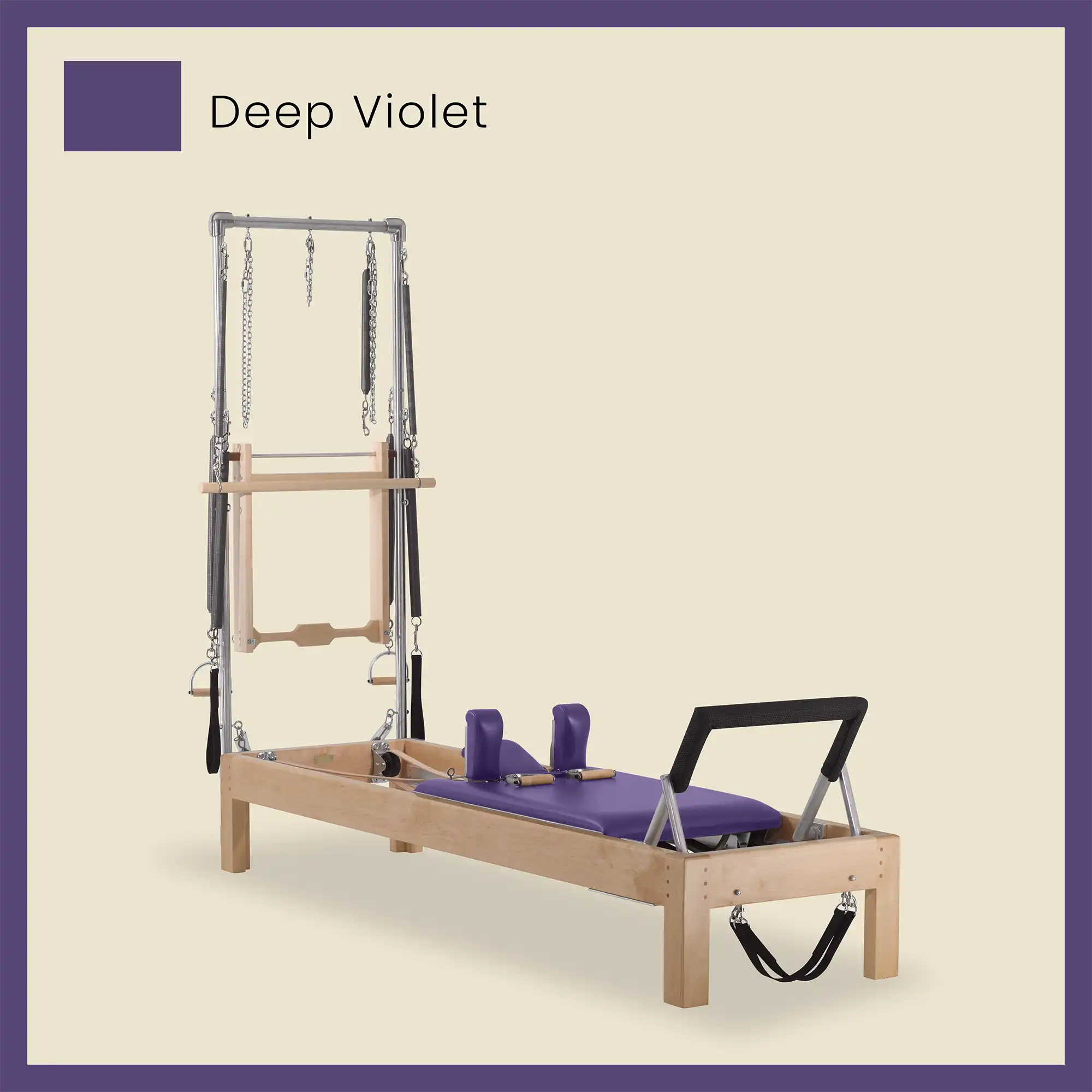 86" Instant Half Cadillac Conversion with Raised Full Bed Designer Wood Universal Pilates Reformer
