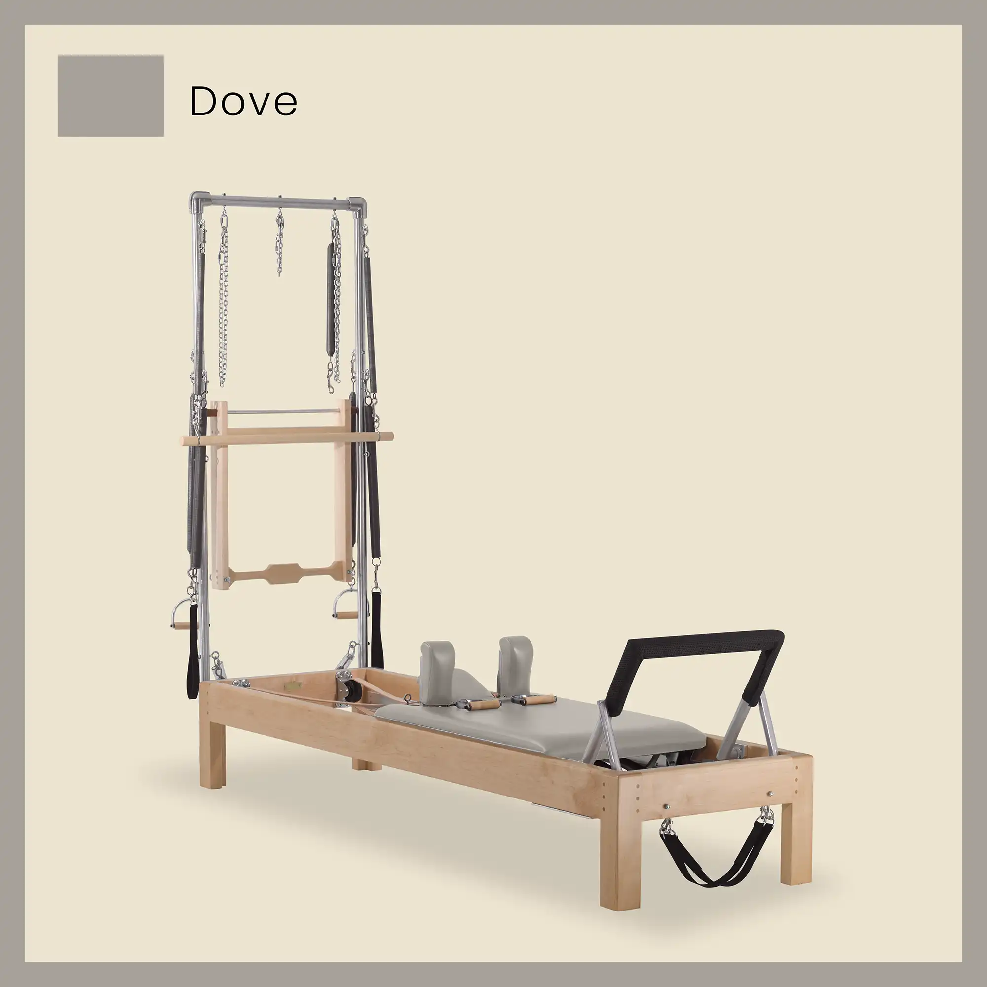 86" Instant Half Cadillac Conversion with Raised Full Bed Designer Wood Universal Pilates Reformer