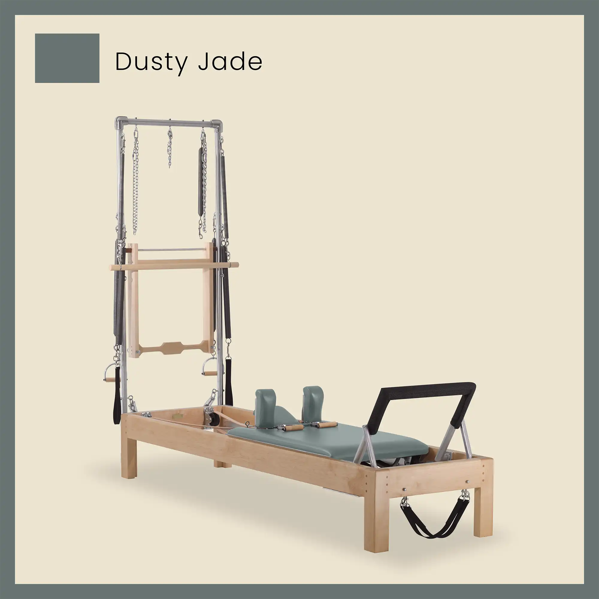 86" Instant Half Cadillac Conversion with Raised Full Bed Designer Wood Universal Pilates Reformer