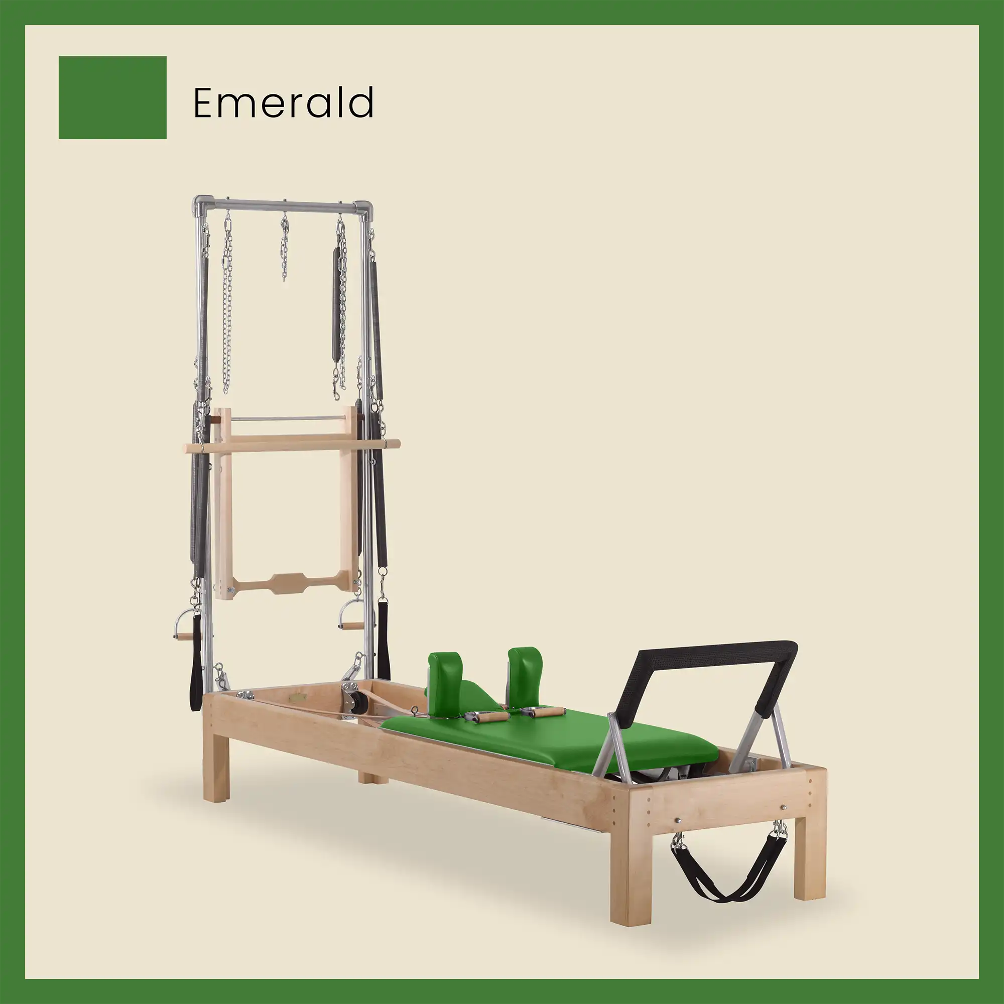 86" Instant Half Cadillac Conversion with Raised Full Bed Designer Wood Universal Pilates Reformer
