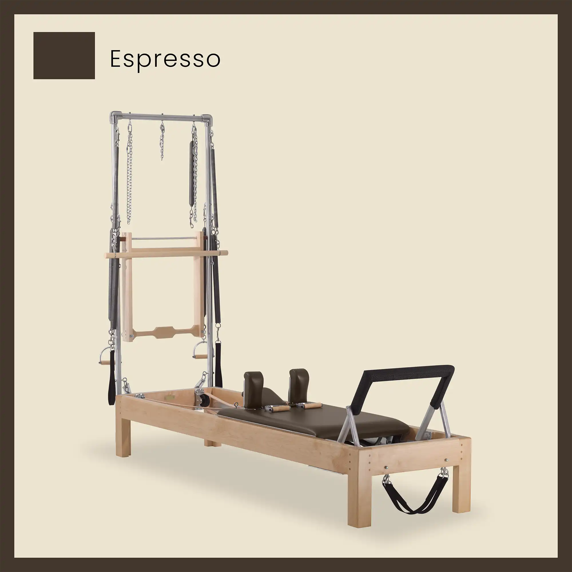 86" Instant Half Cadillac Conversion with Raised Full Bed Designer Wood Universal Pilates Reformer