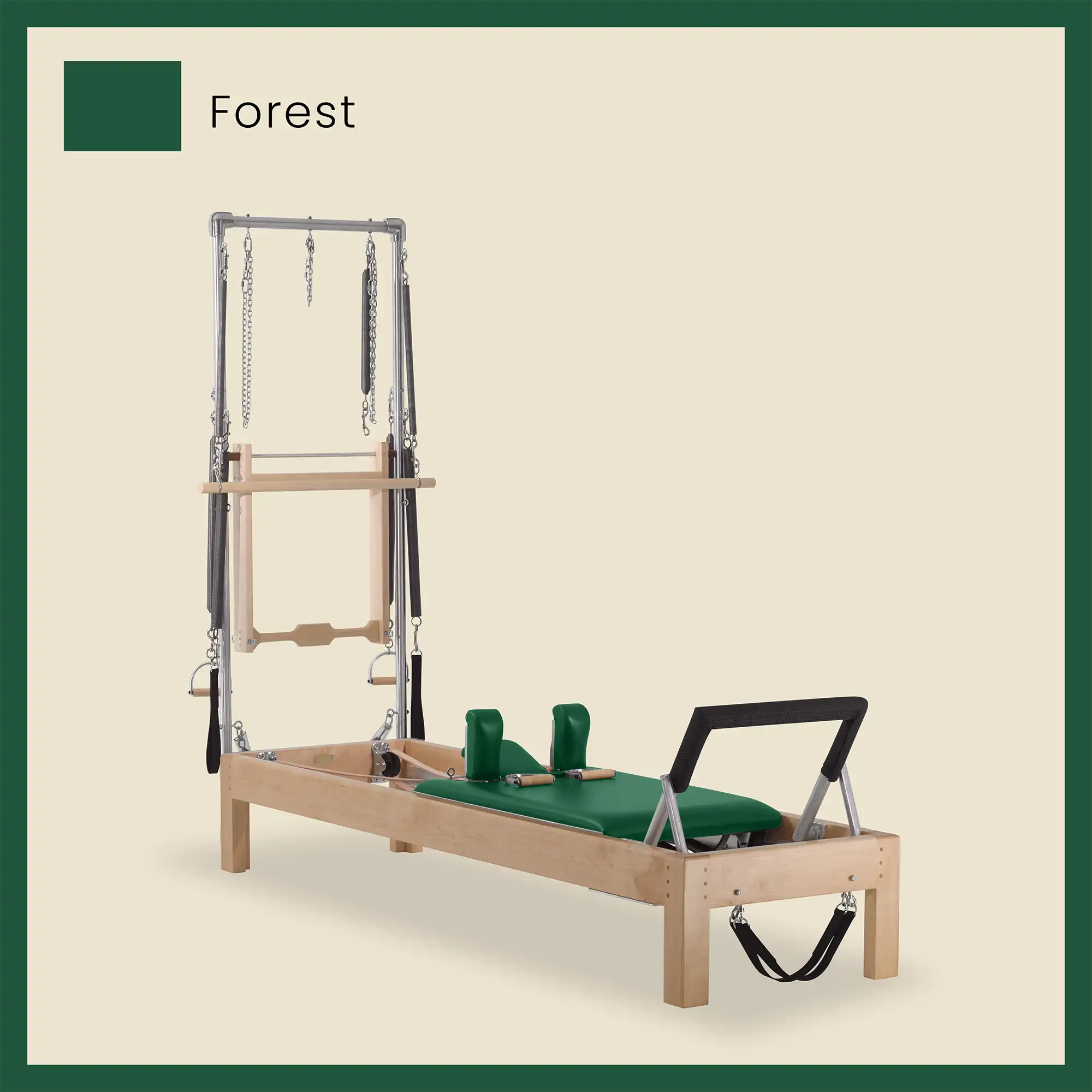 86" Instant Half Cadillac Conversion with Raised Full Bed Designer Wood Universal Pilates Reformer