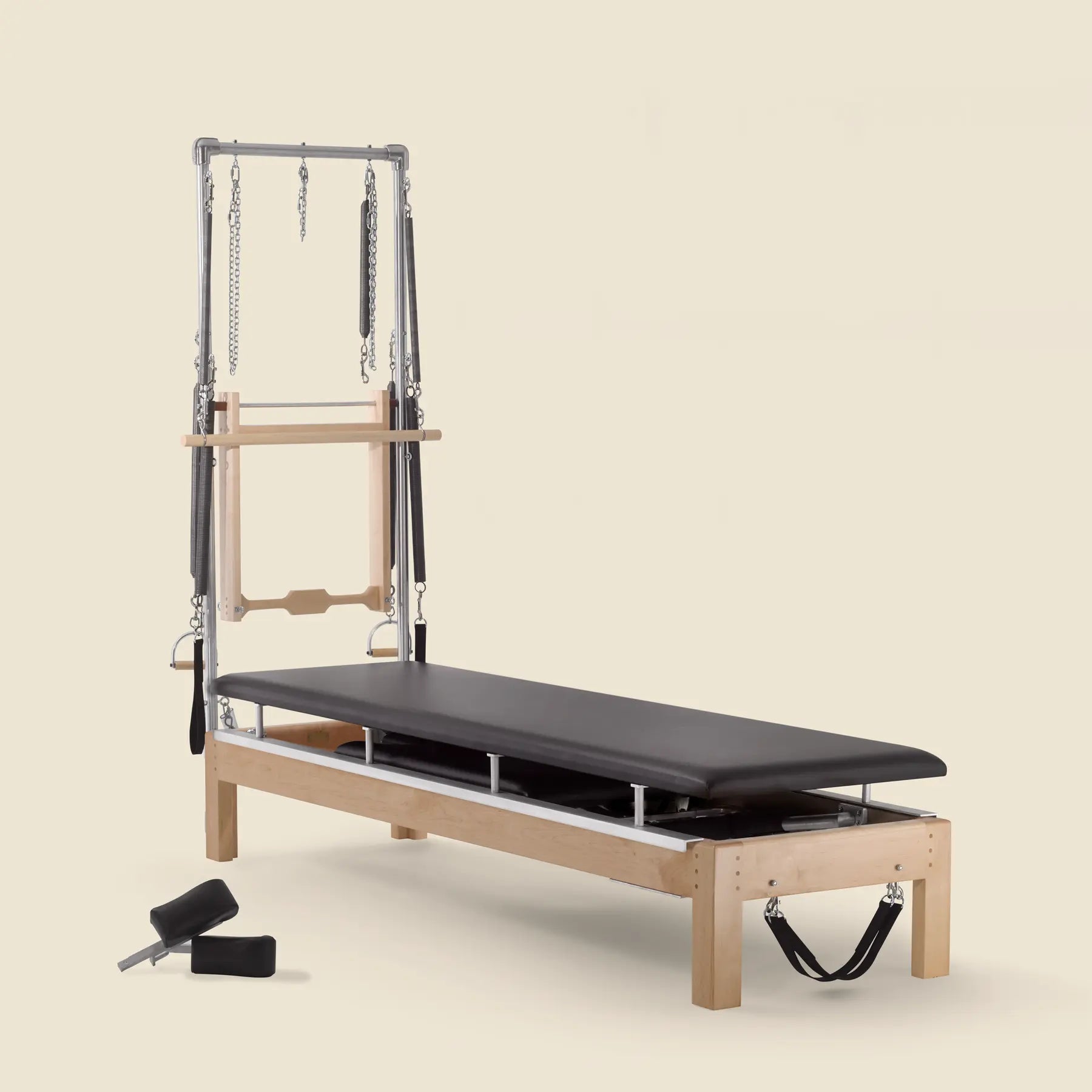 86" Instant Half Cadillac Conversion with Raised Full Bed Designer Wood Universal Pilates Reformer