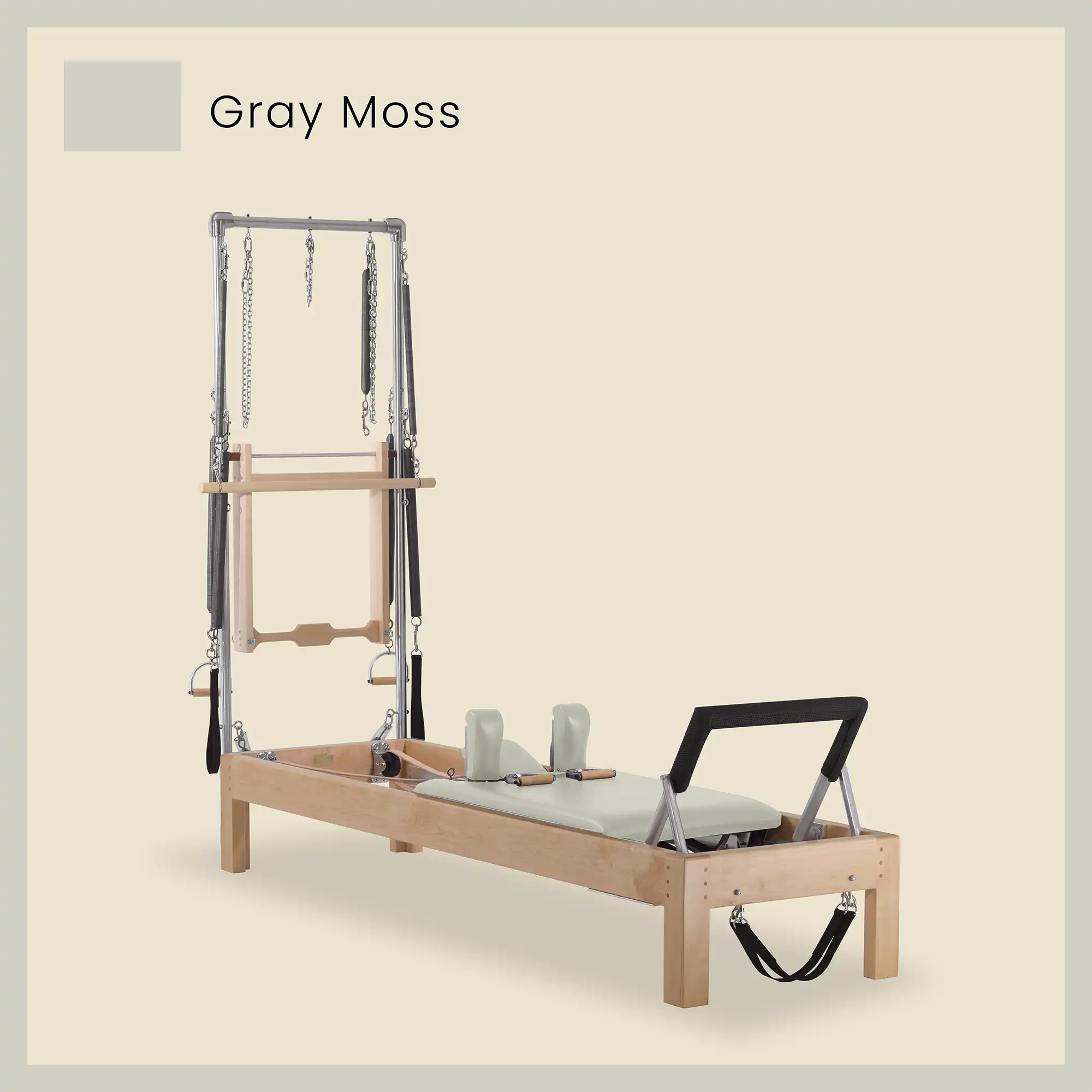 86" Instant Half Cadillac Conversion with Raised Full Bed Designer Wood Universal Pilates Reformer