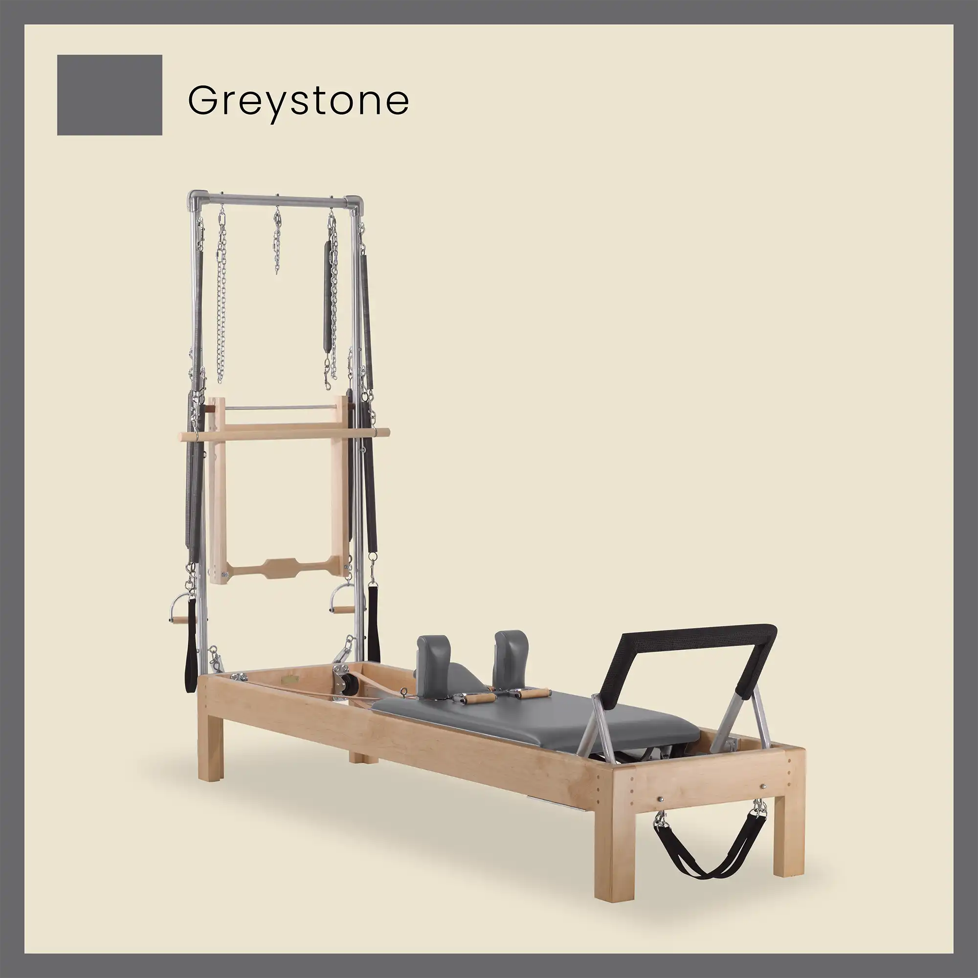 86" Instant Half Cadillac Conversion with Raised Full Bed Designer Wood Universal Pilates Reformer