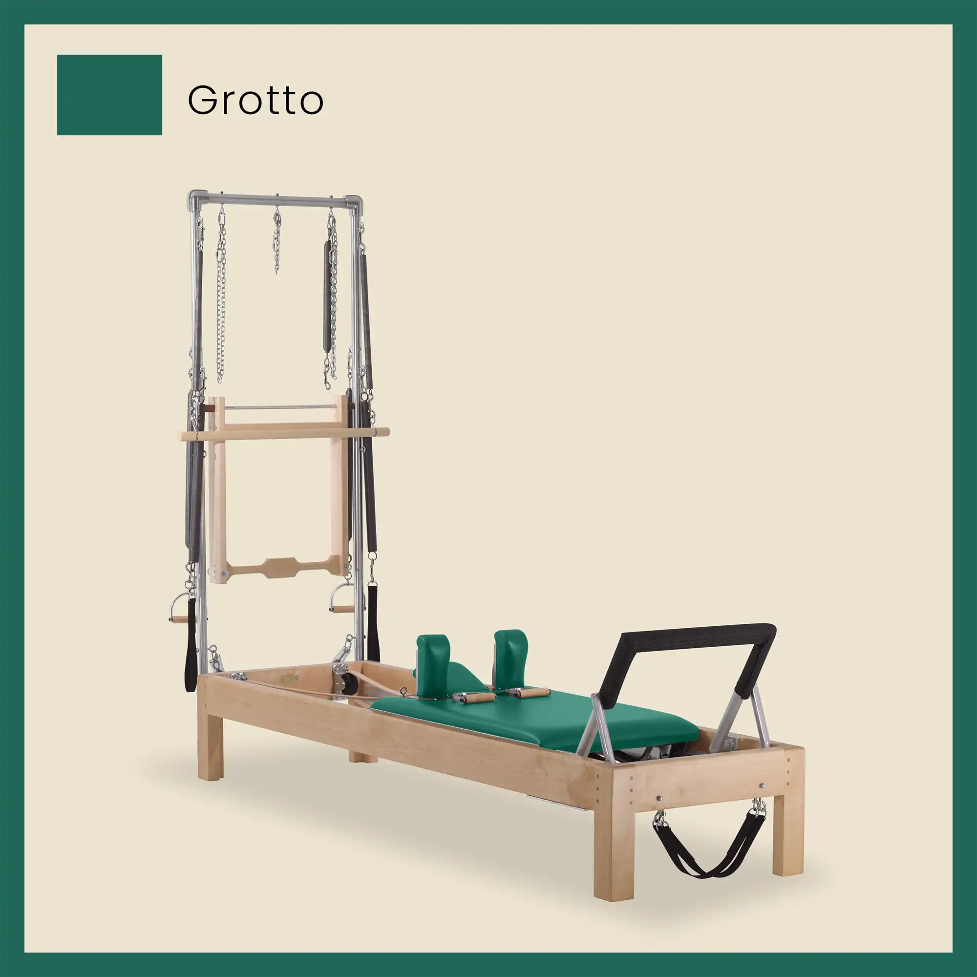 86" Instant Half Cadillac Conversion with Raised Full Bed Designer Wood Universal Pilates Reformer