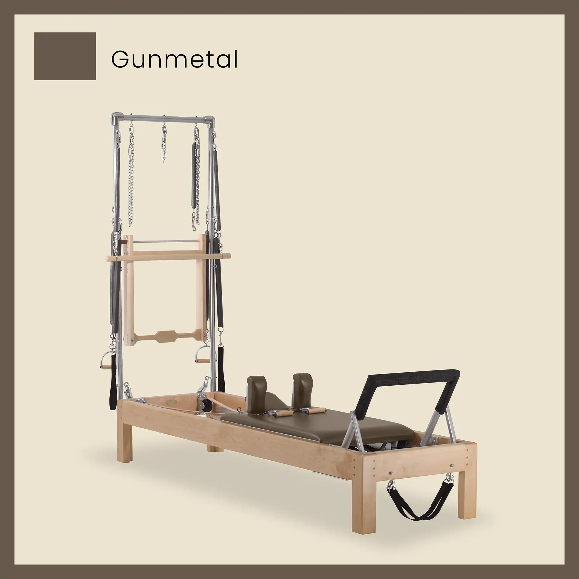 86" Instant Half Cadillac Conversion with Raised Full Bed Designer Wood Universal Pilates Reformer