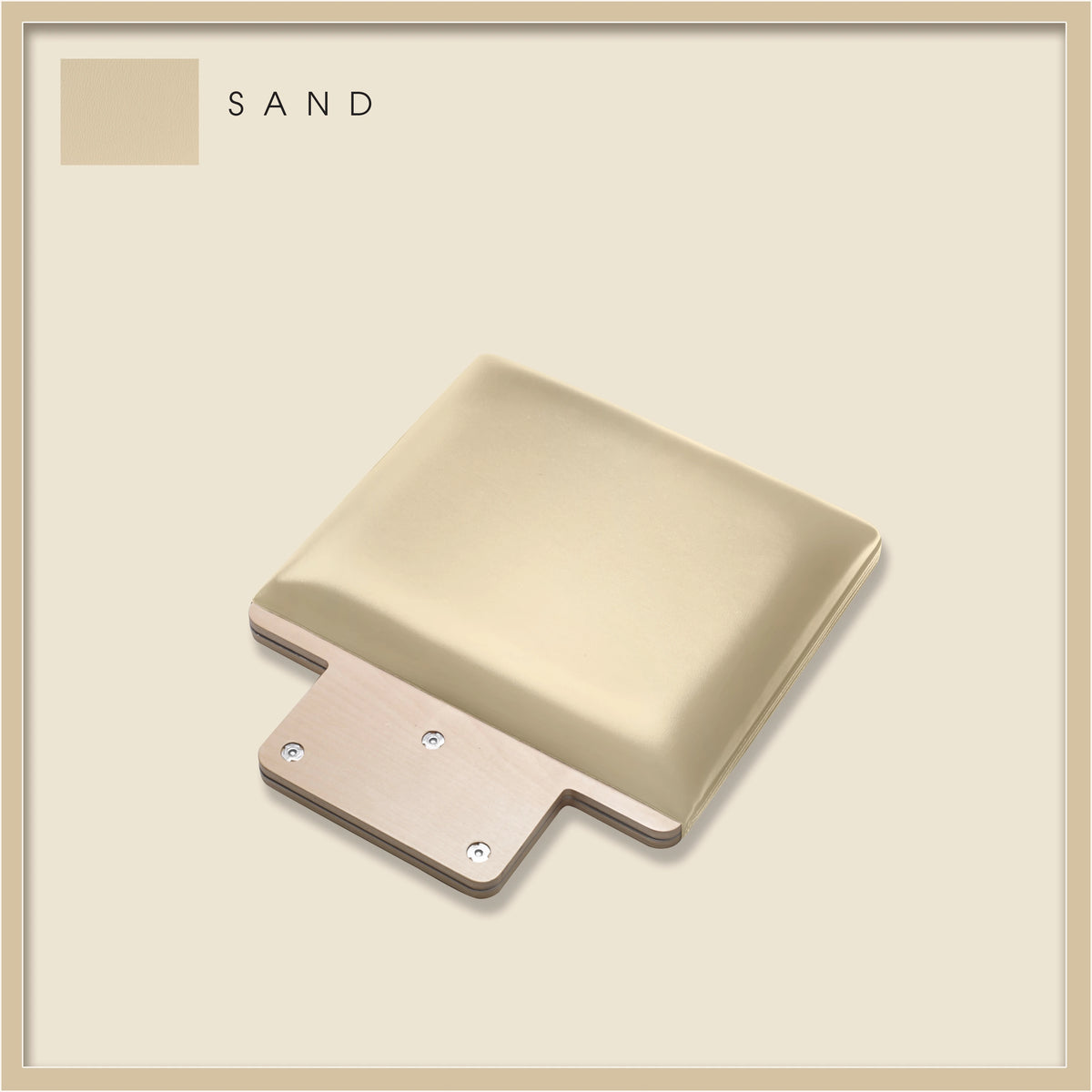 Sand-colored padded jump board with a sleek, minimalistic design on a light beige background.