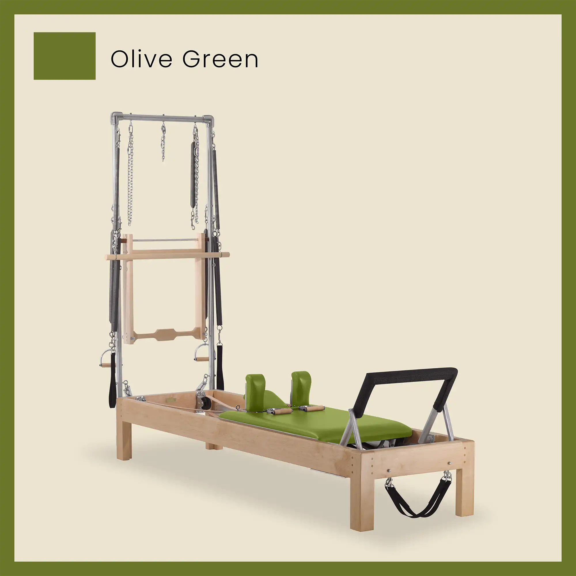 86" Instant Half Cadillac Conversion with Raised Full Bed Designer Wood Universal Pilates Reformer