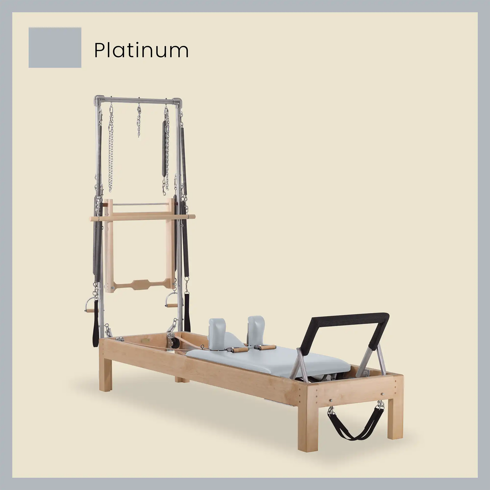 89" Instant Half Cadillac Conversion with Raised Full Bed Designer Wood Universal Pilates Reformer