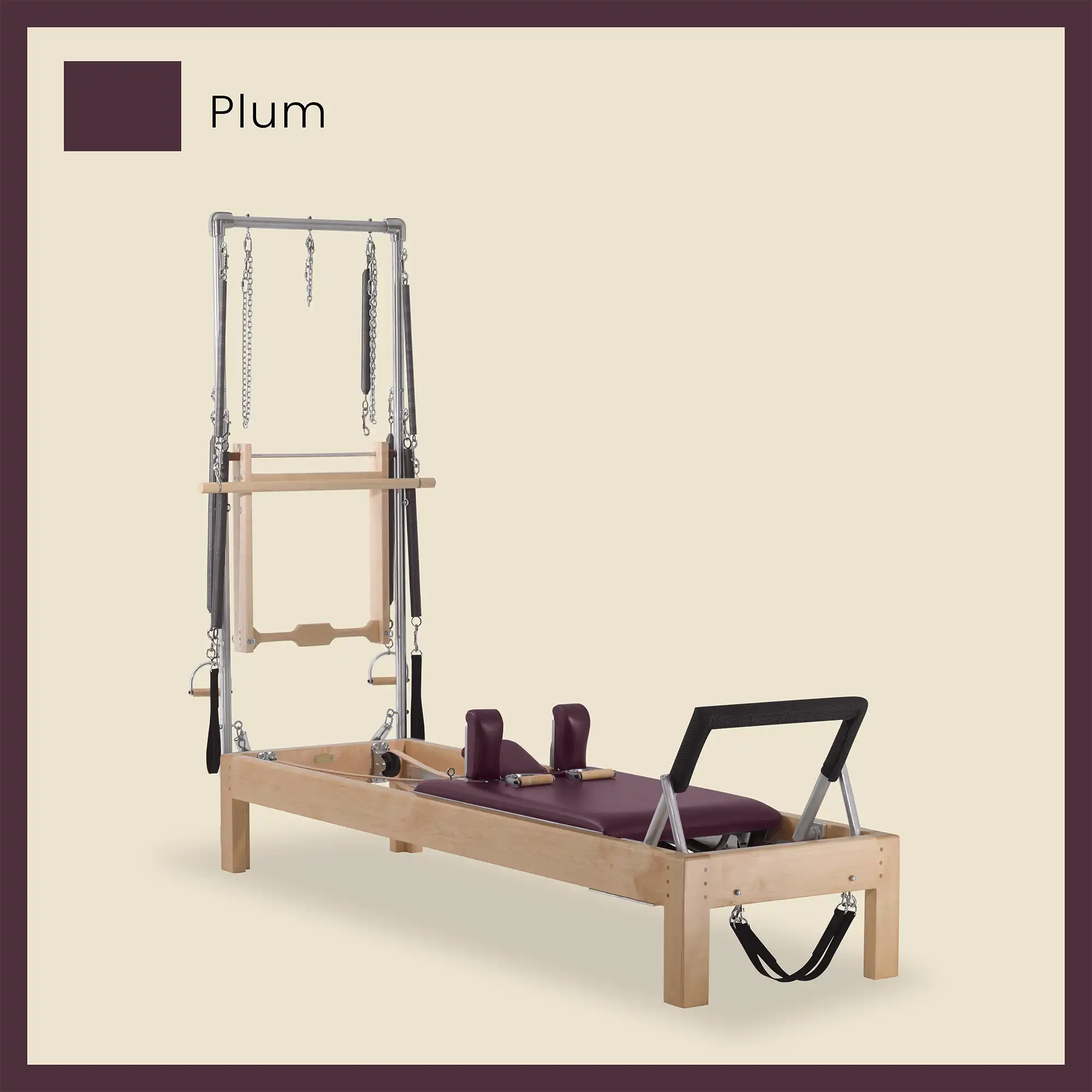 86" Instant Half Cadillac Conversion with Raised Full Bed Designer Wood Universal Pilates Reformer