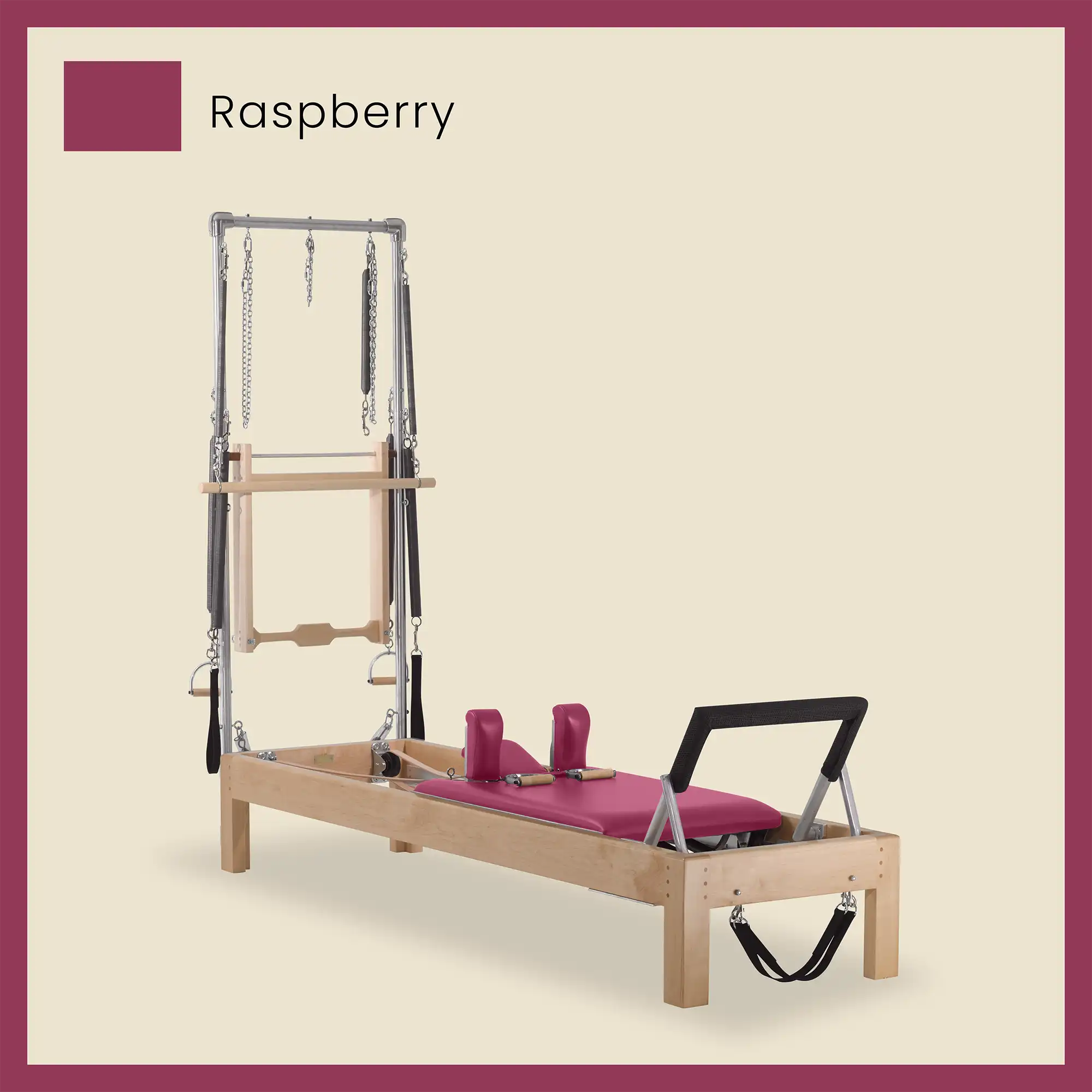 86" Instant Half Cadillac Conversion with Raised Full Bed Designer Wood Universal Pilates Reformer