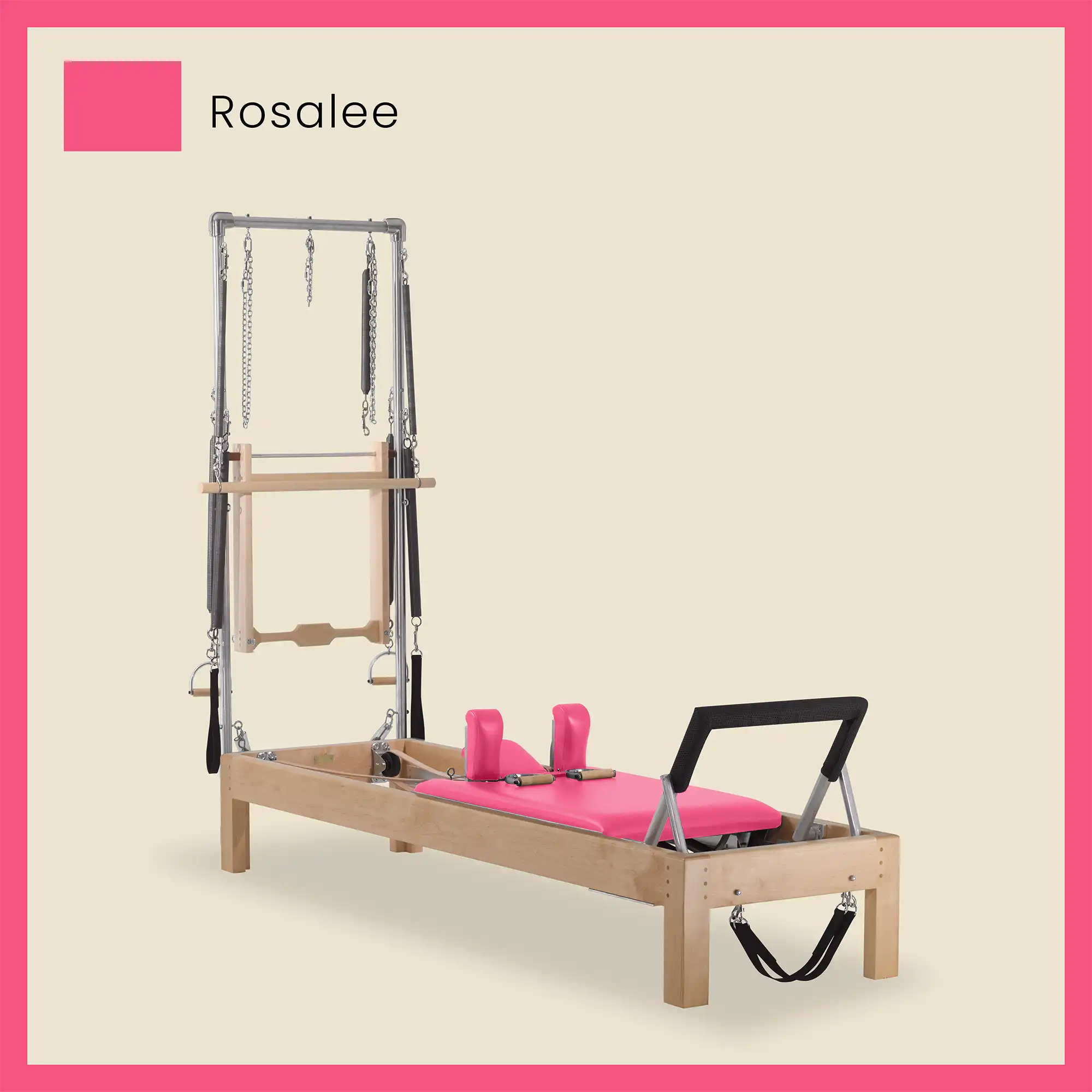 86" Instant Half Cadillac Conversion with Raised Full Bed Designer Wood Universal Pilates Reformer