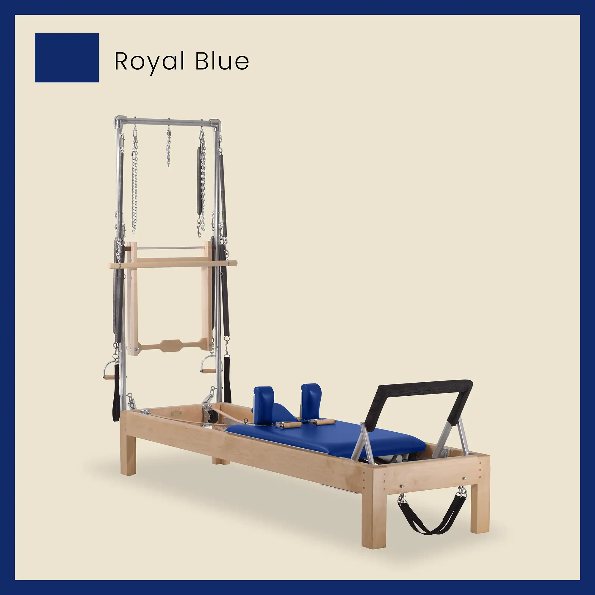 86" Instant Half Cadillac Conversion with Raised Full Bed Designer Wood Universal Pilates Reformer