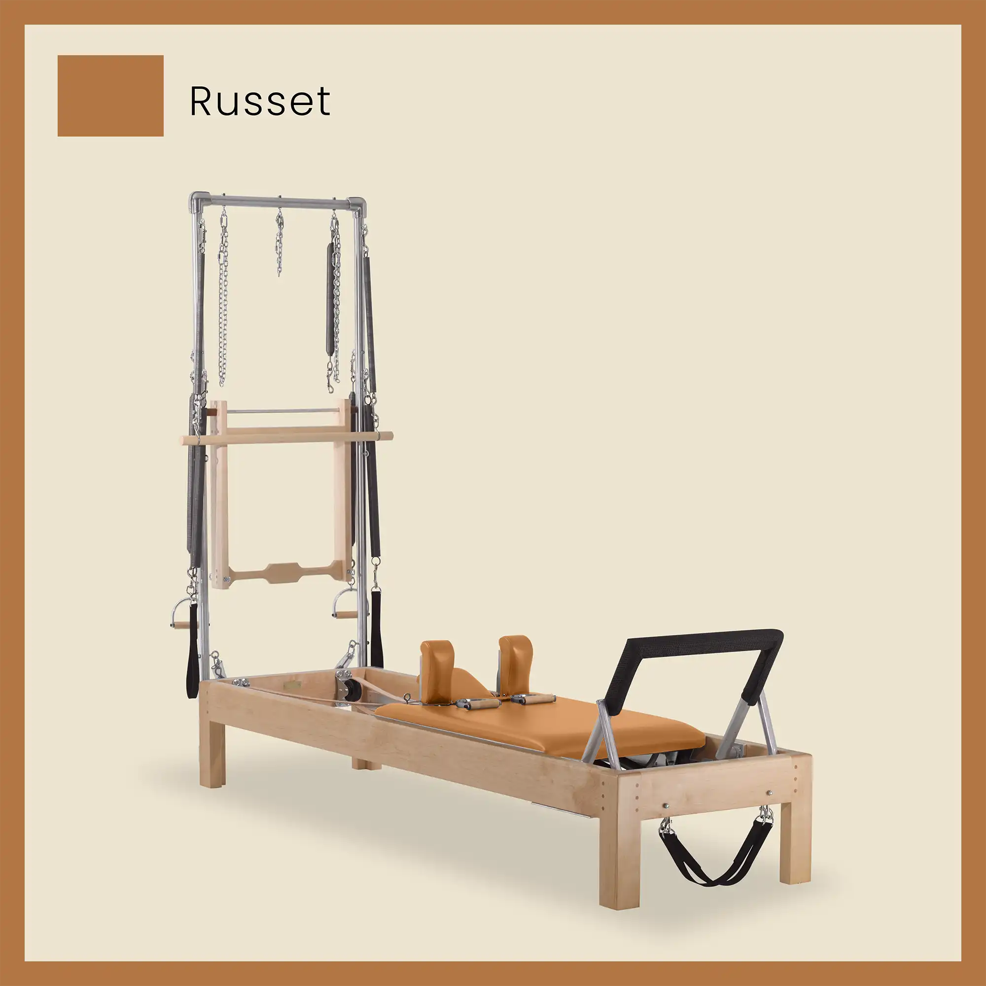86" Instant Half Cadillac Conversion with Raised Full Bed Designer Wood Universal Pilates Reformer