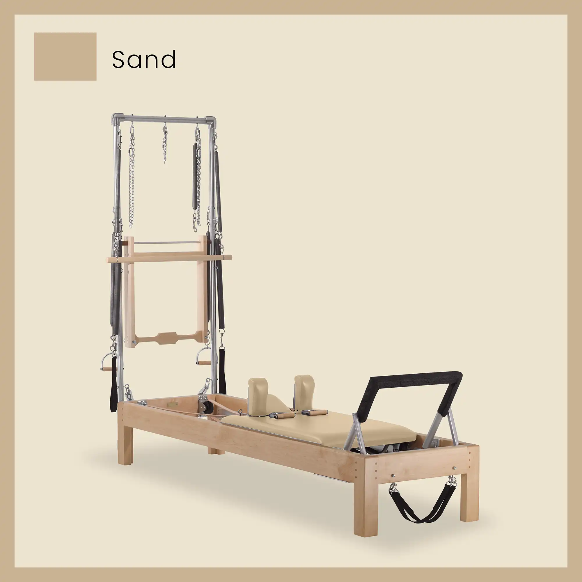 86" Instant Half Cadillac Conversion with Raised Full Bed Designer Wood Universal Pilates Reformer