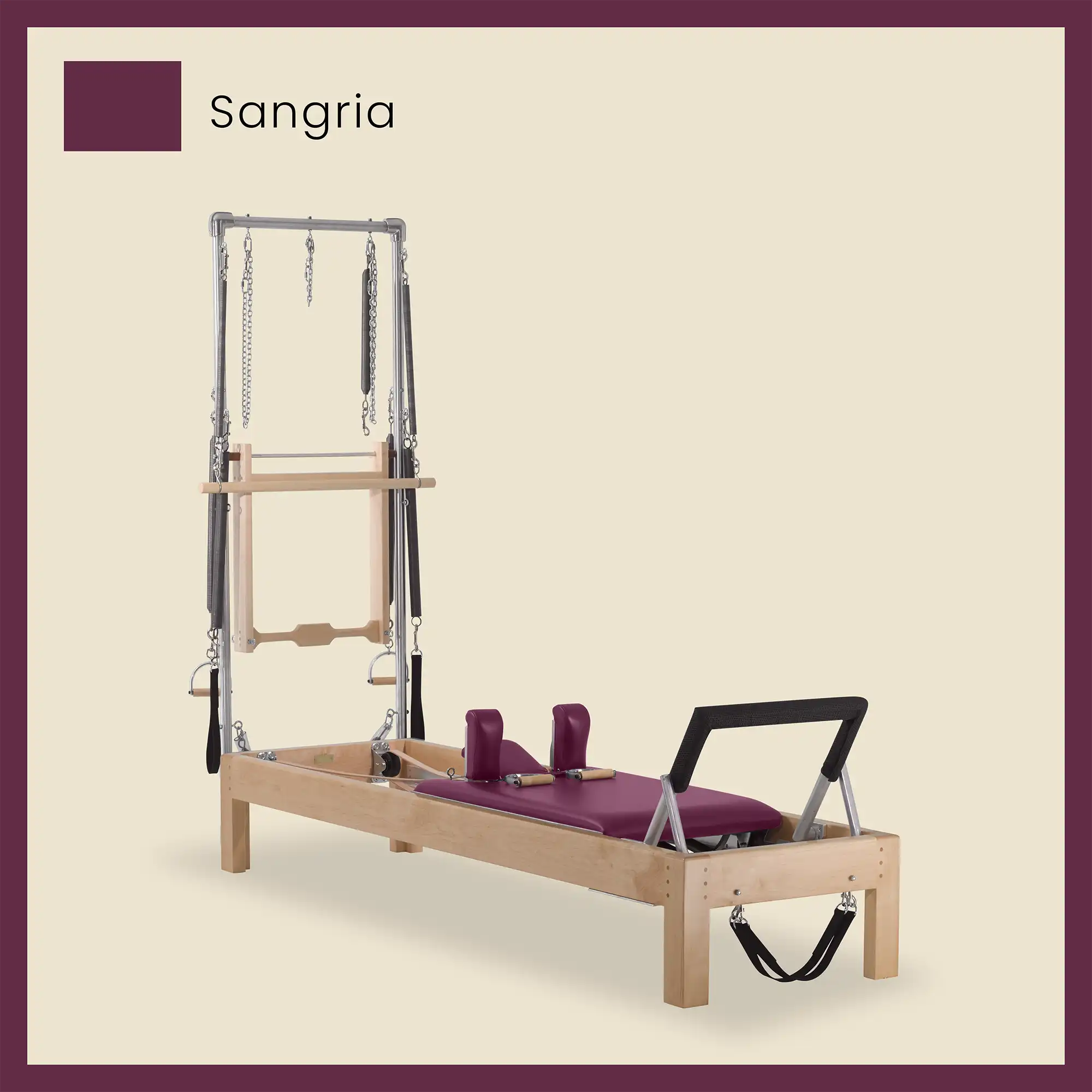 86" Instant Half Cadillac Conversion with Raised Full Bed Designer Wood Universal Pilates Reformer