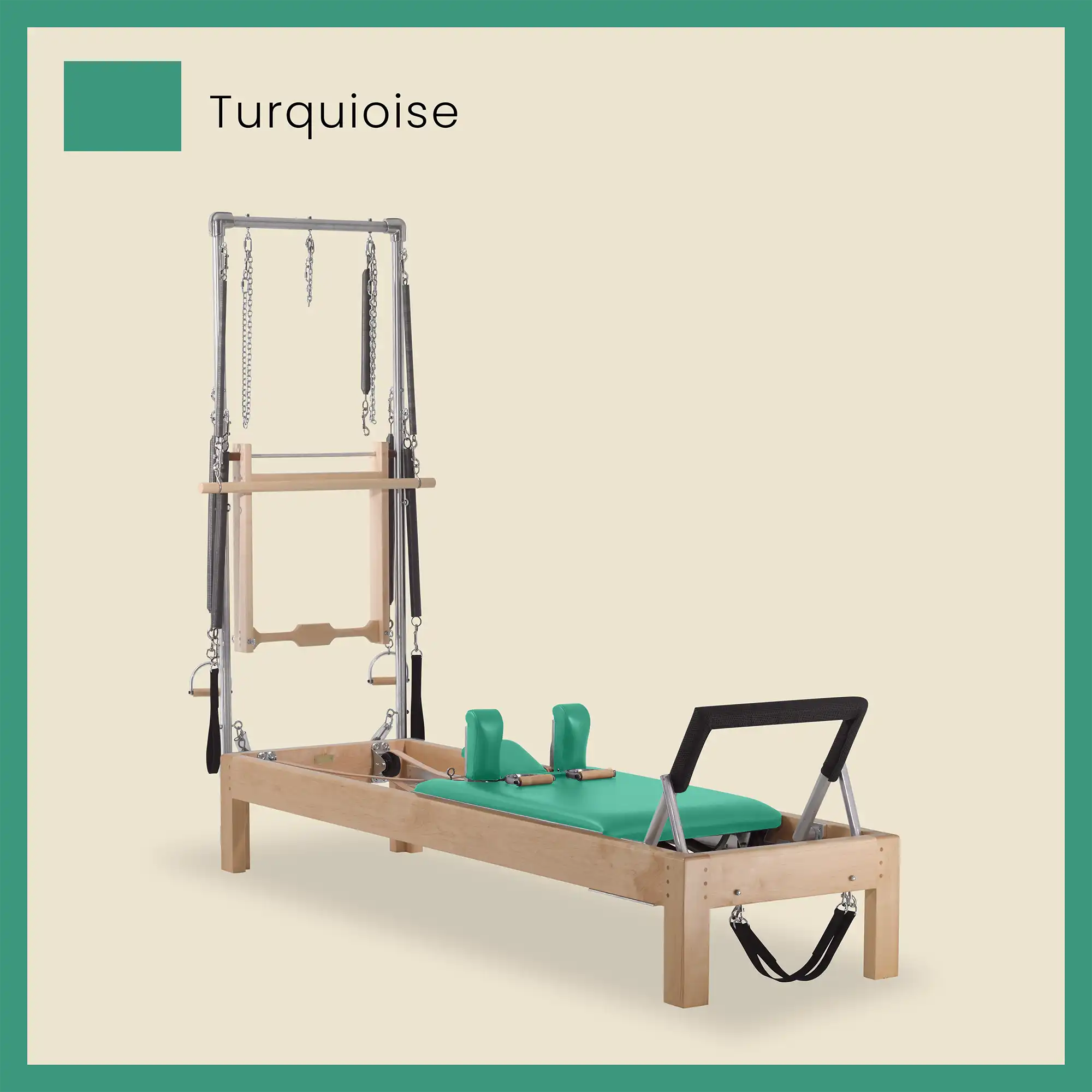 86" Instant Half Cadillac Conversion with Raised Full Bed Designer Wood Universal Pilates Reformer