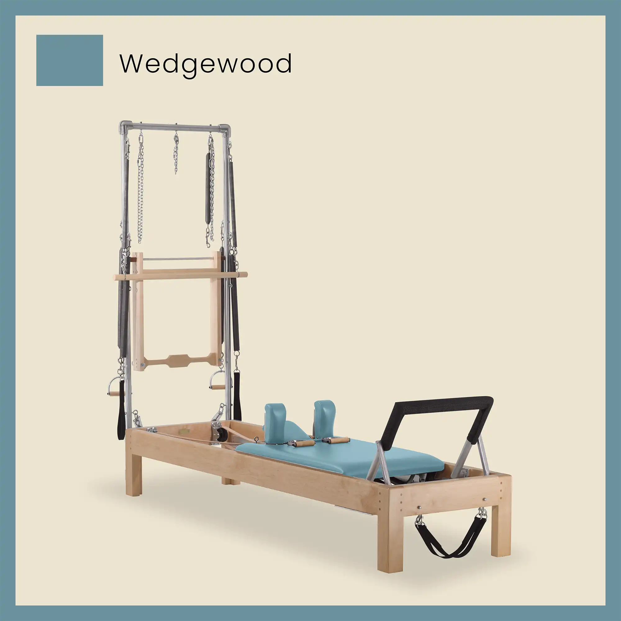 86" Instant Half Cadillac Conversion with Raised Full Bed Designer Wood Universal Pilates Reformer