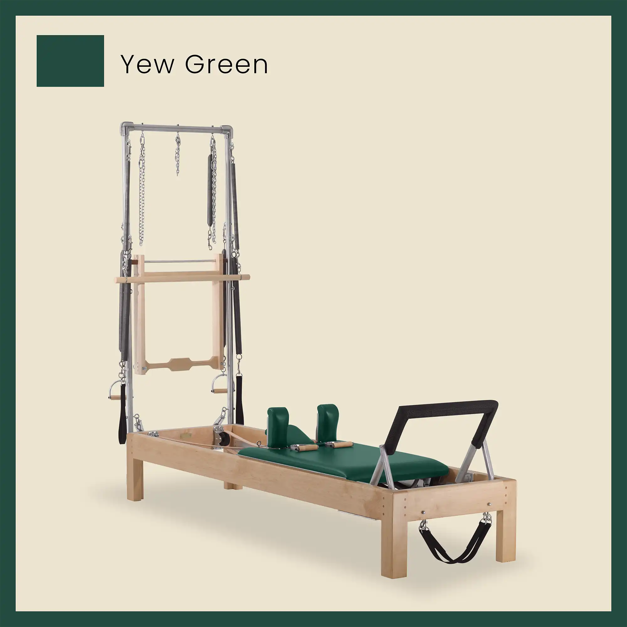 86" Instant Half Cadillac Conversion with Raised Full Bed Designer Wood Universal Pilates Reformer